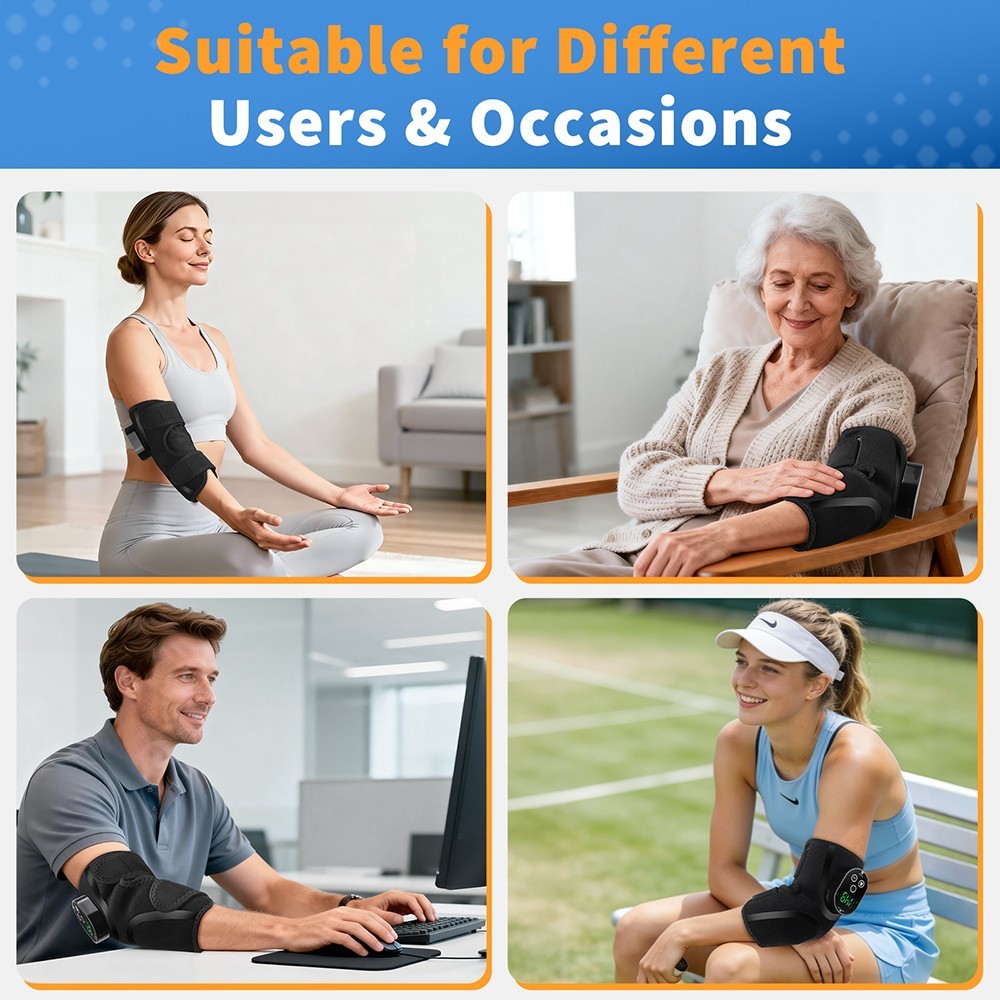 Cordless Heated Elbow Support Brace with Vibration Massage Arthritis Pain Relief