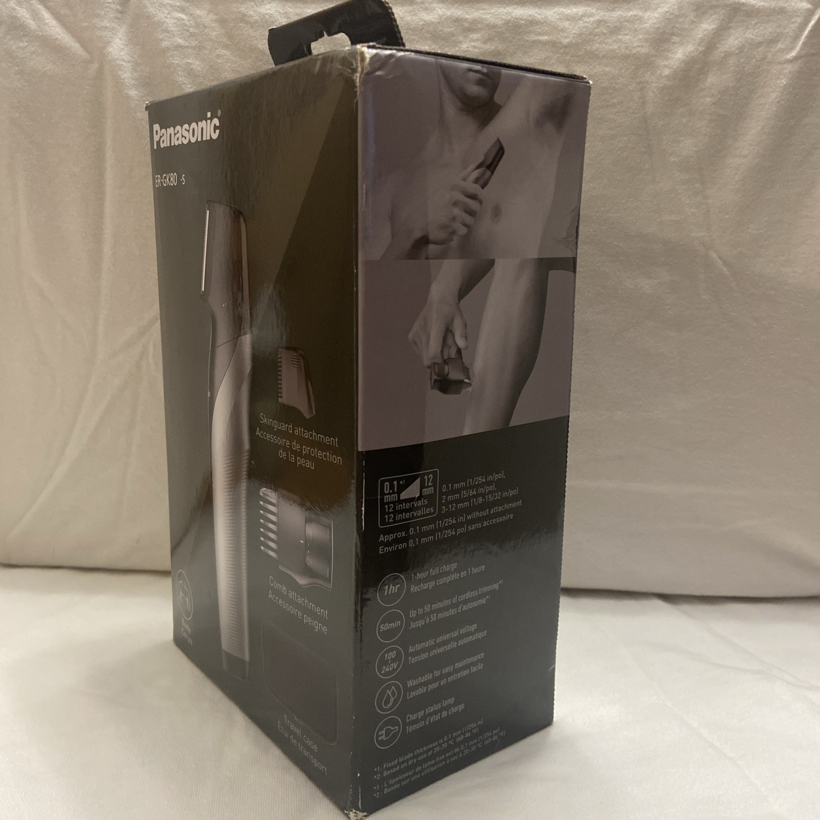 Panasonic Body Groomer ER-GK80-S Wet Dry Cordless Shaving Trimmer Black W/Case