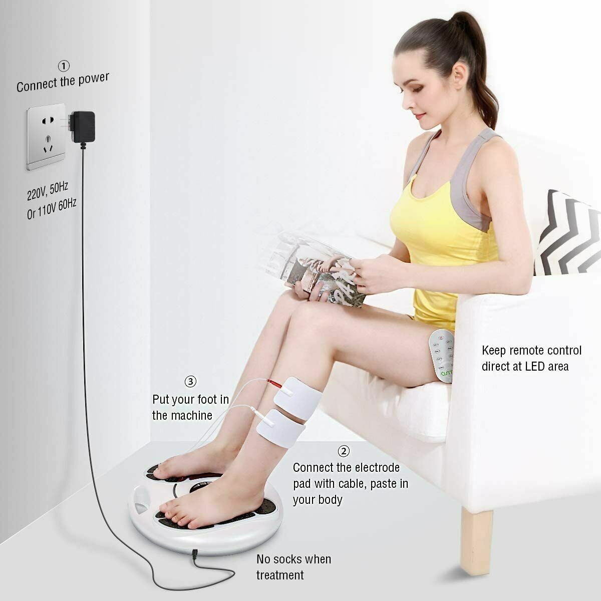OSITO Electric Foot Massager Tens ems Relieves Neuropathy Pain Relaxes Feet US