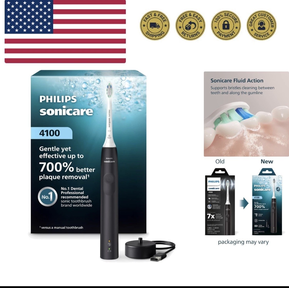 4100 Series Electric Toothbrush – Sonic Toothbrush with Advanced Sonic Techno…