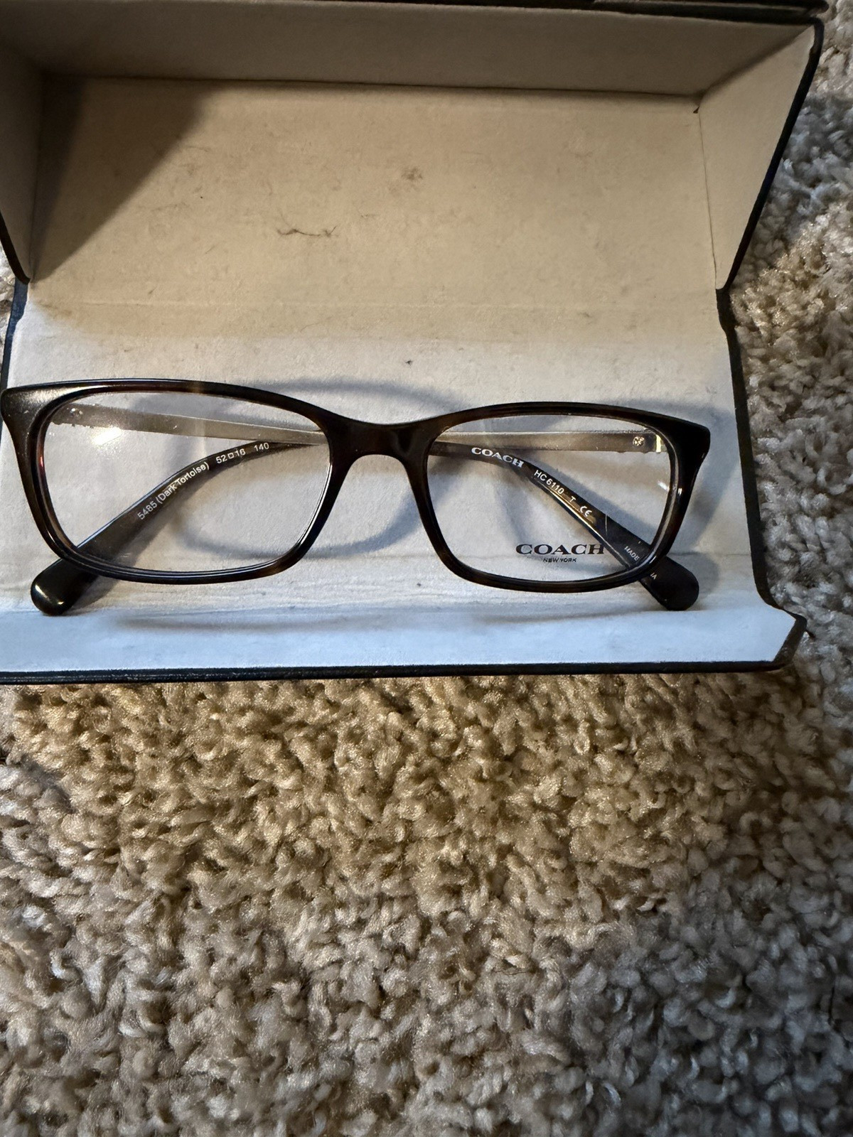 Coach HC6110 5120 Brown Full Rim Eyeglasses Frames 52-17 140 Plastic/Metal
