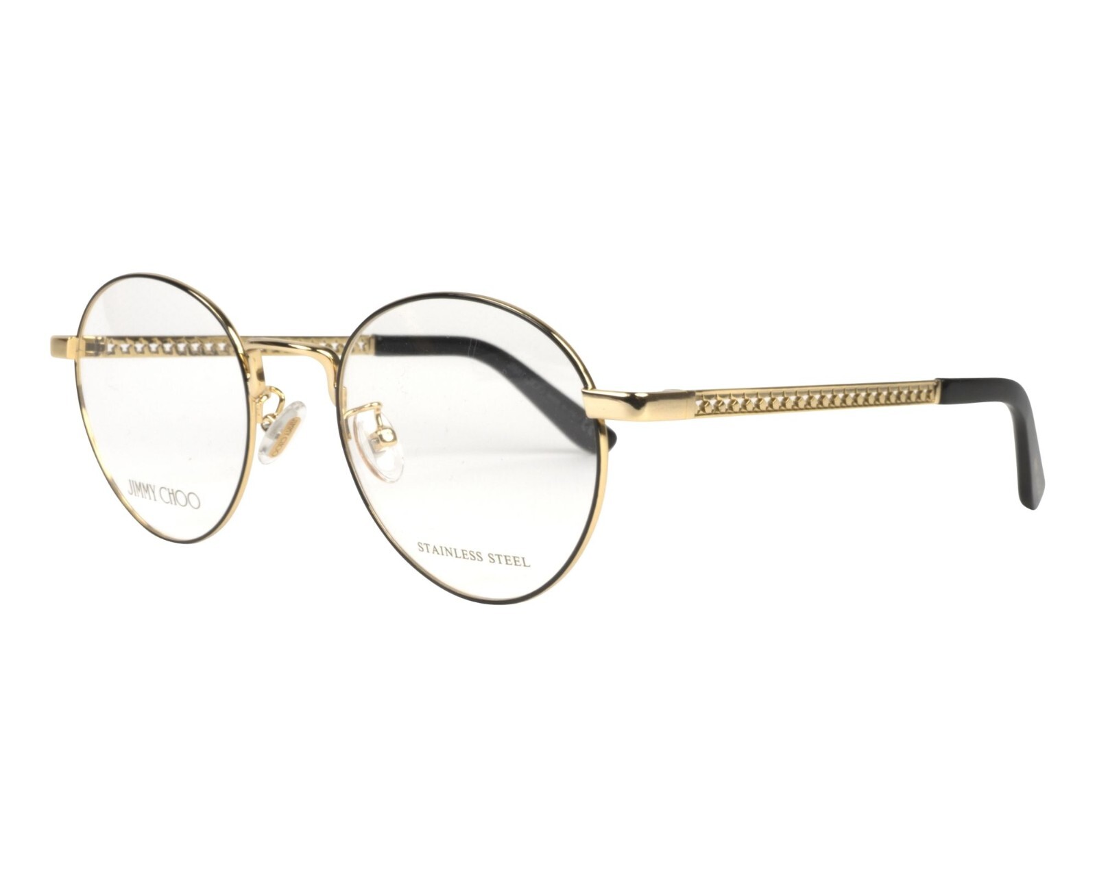 JIMMY CHOO Stainless Steel Eyeglasses JC210/F 807 BLACK 49/21-140 Made in Italy