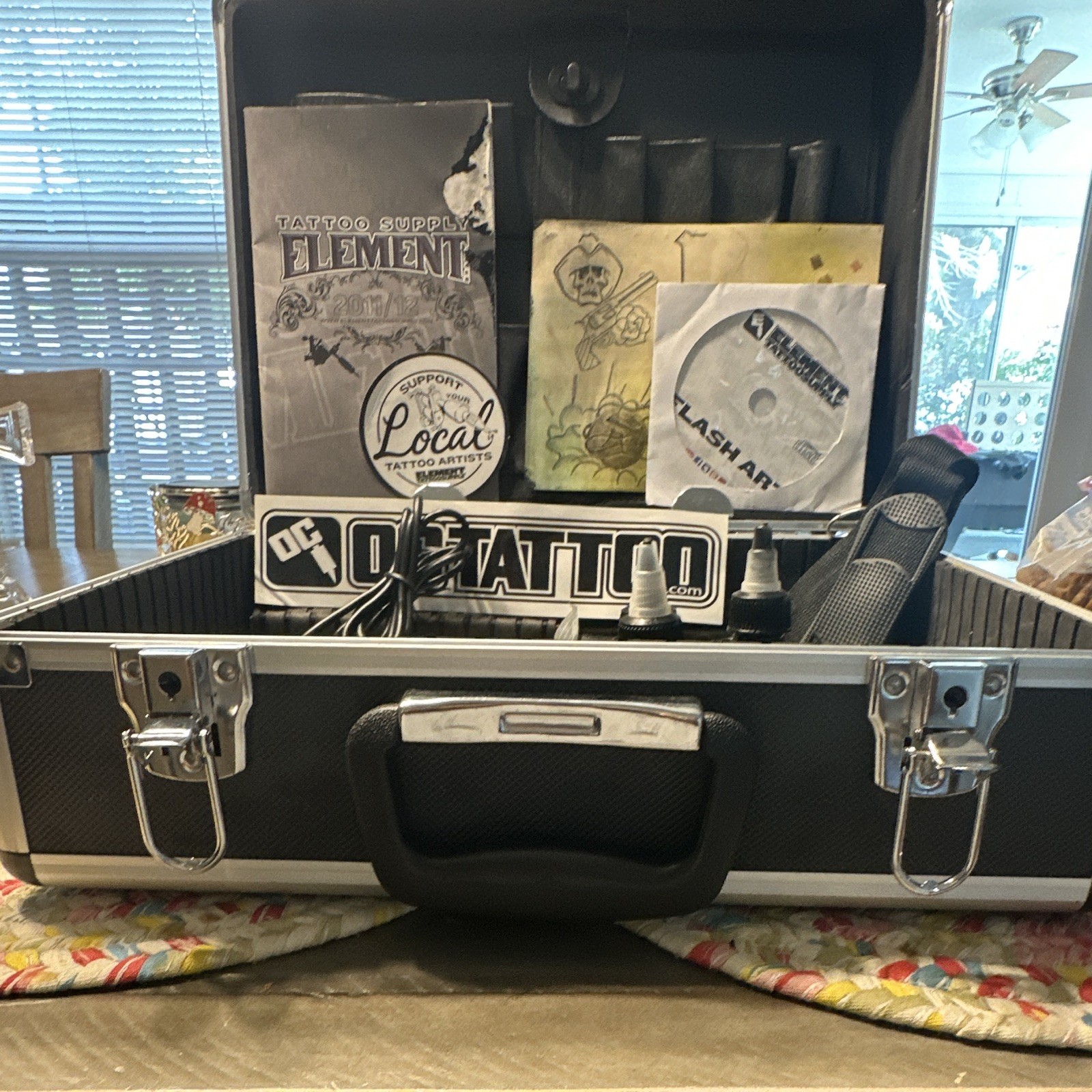 Element Tattoo Supply Adjustable Tattoo Kit w/ Case, Power Supply, Ink TPN-020