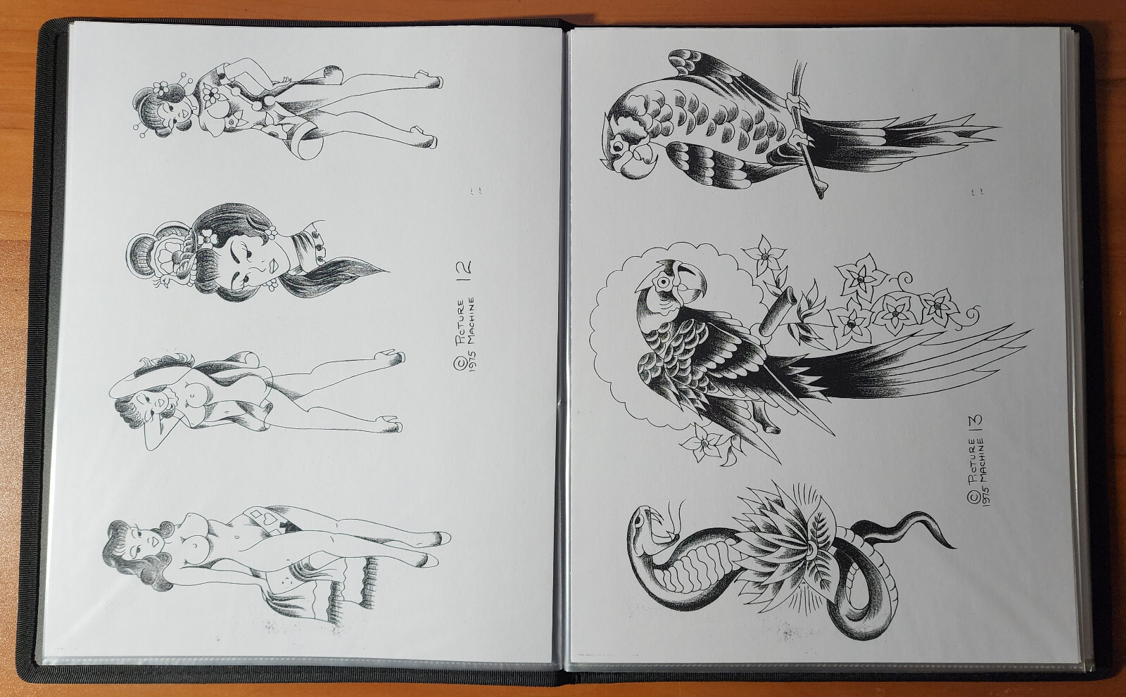 1975 Picture Machine Spaulding Rogers Traditional Vintage Tattoo Flash Book 1-50