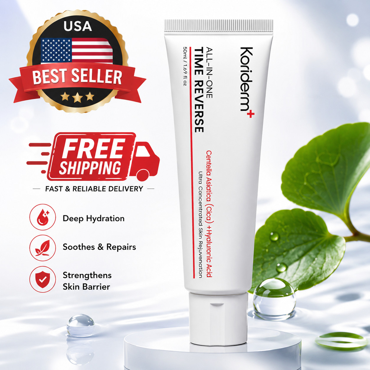Koriderm Time Reverse Cream, Koriderm Cream for Face for All Skin Types-50ml