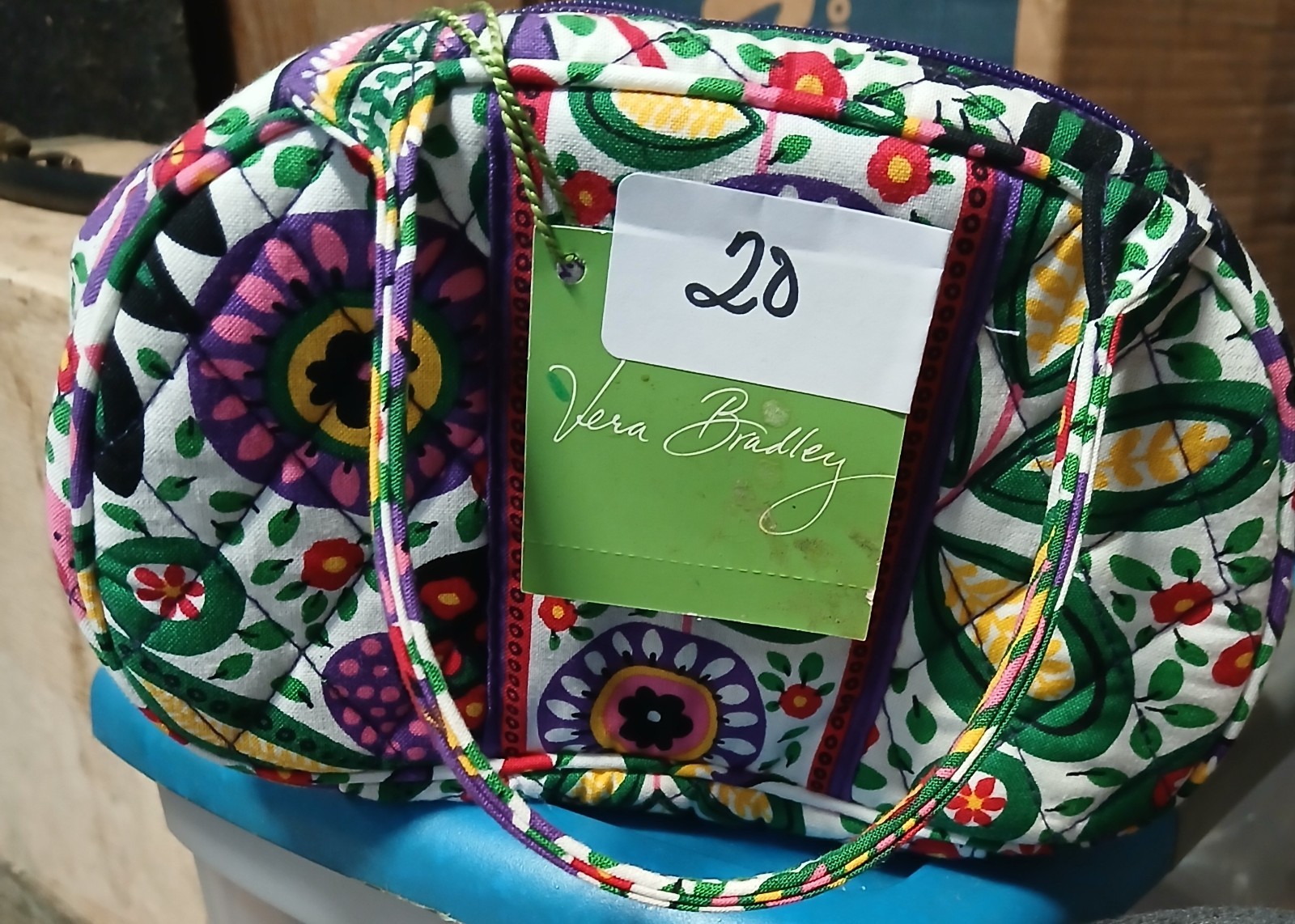 Vera Bradley Multicolor Floral Fabric Makeup Bag Pouch, Zipper, Handle