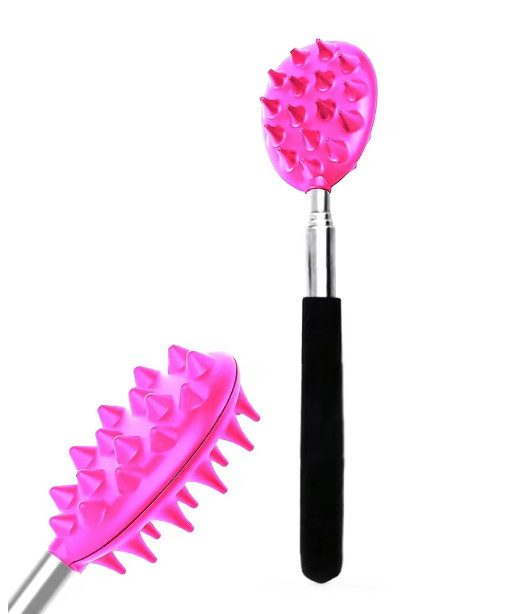 Extendable Cactus Back Scratcher with Spikes, Retractable One-Hand Itch Stick