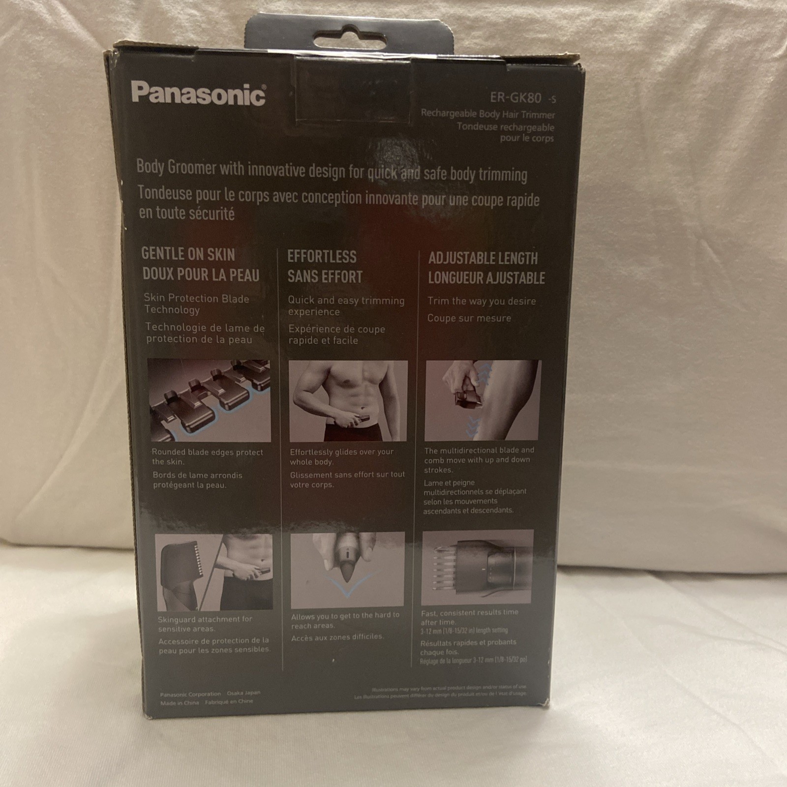 Panasonic Body Groomer ER-GK80-S Wet Dry Cordless Shaving Trimmer Black W/Case