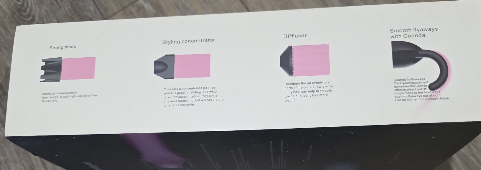 Standard Hair Dryer w/ Diffuser Attachments Purple/Pink Unisex