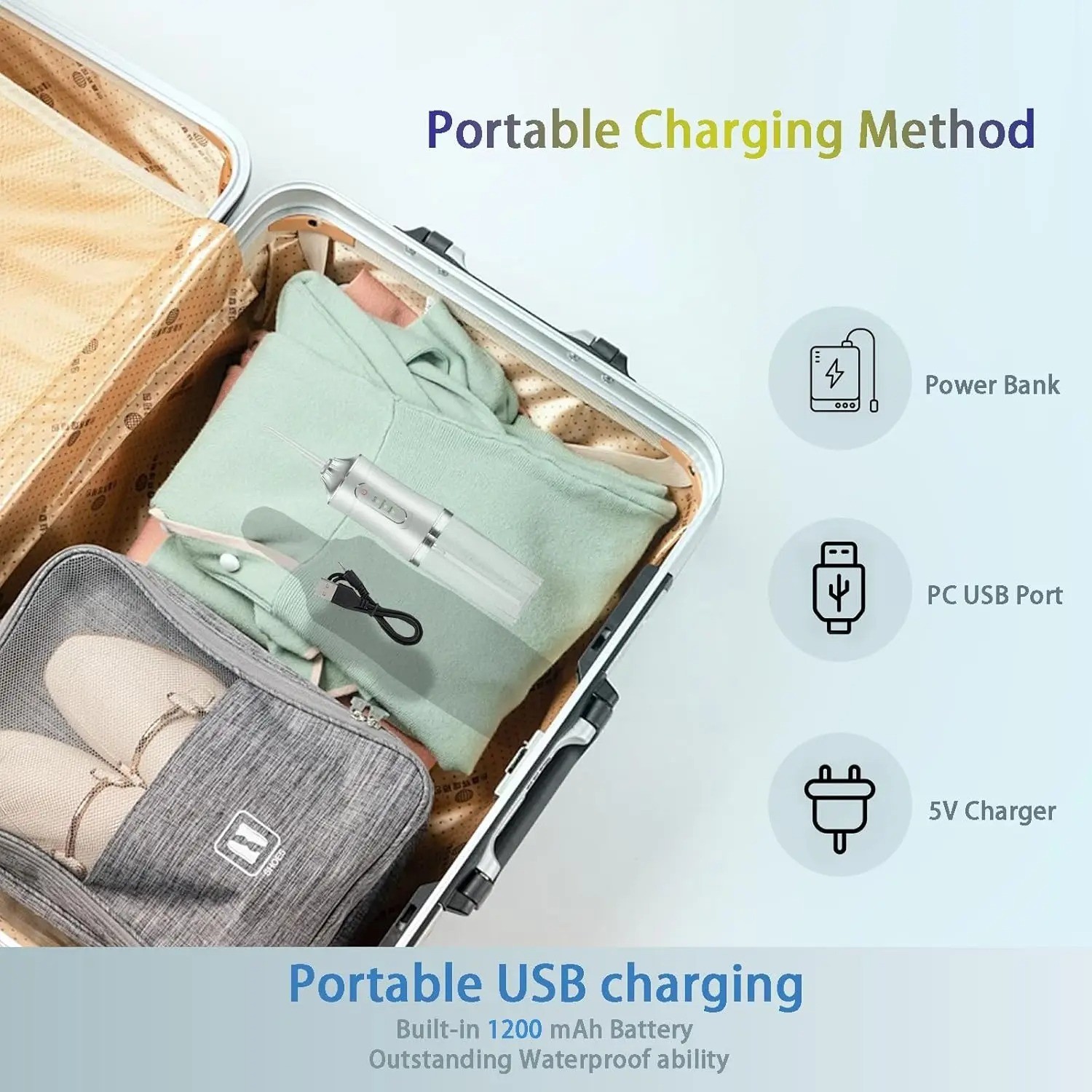 Water Flosser Water Pick Cordless Oral Irrigator Dental Teeth Cleaner