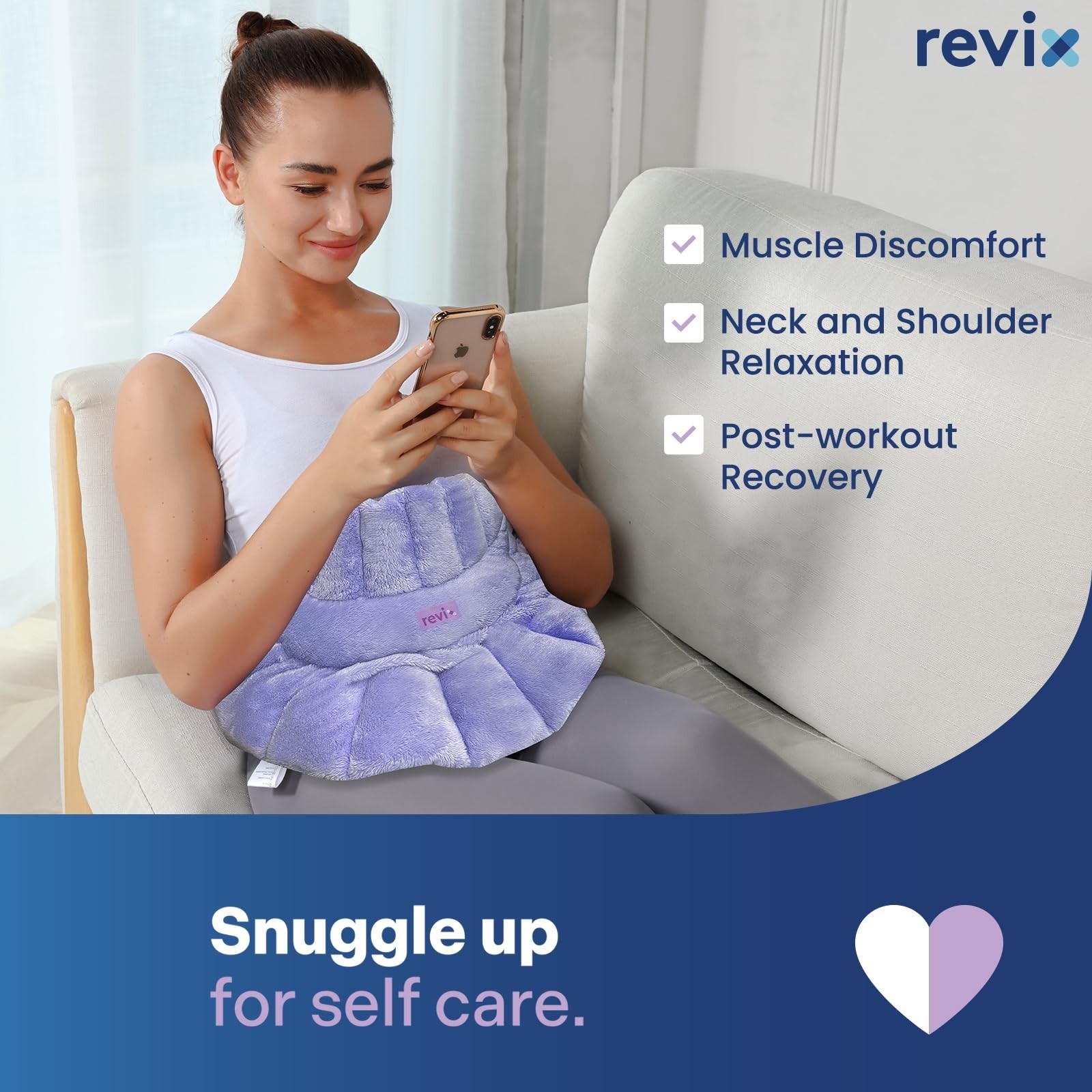 Microwave Heating Pad for Neck, Shoulders & Back – Moist Heat, Weighted Wrap, Sc
