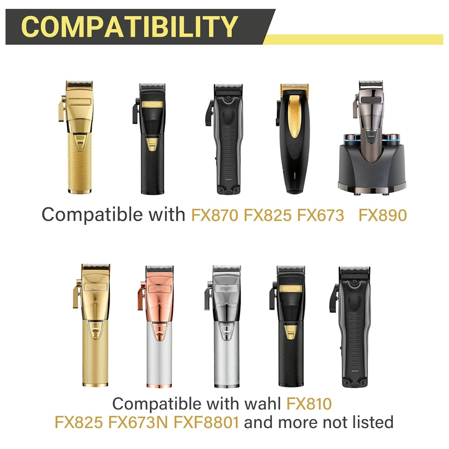 8 Packs Clipper Guards Replacement for BaBylissPRO Barberology FX870, FX880, FX8