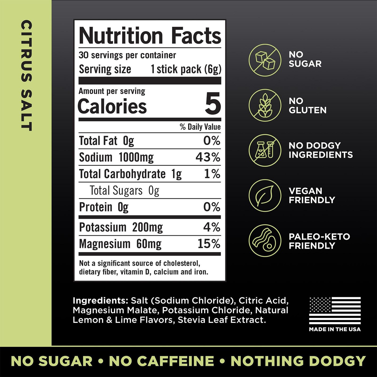 LMNT Electrolytes: 30-Pack Citrus Salt | NEW | ZERO-Sugar