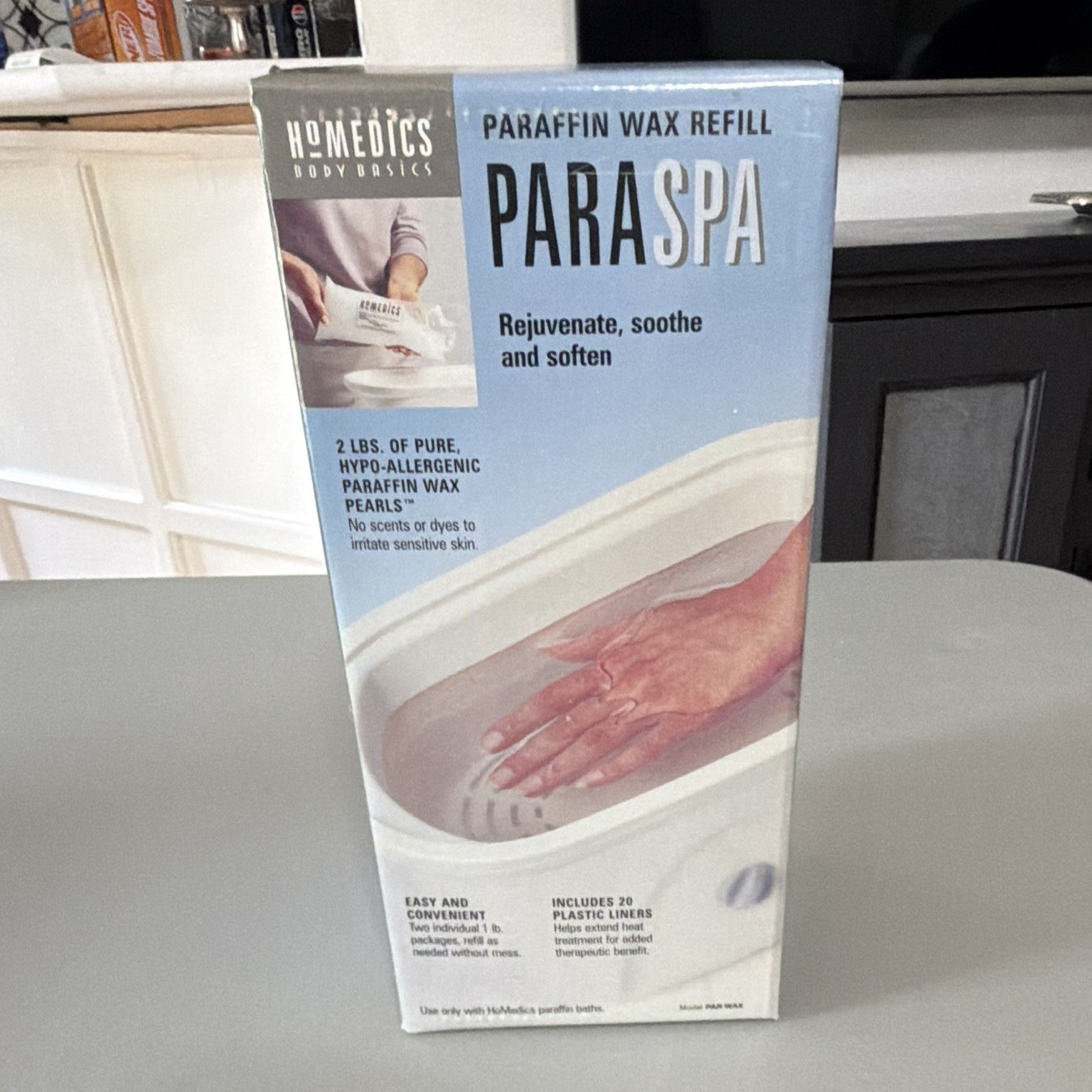 HoMedics ParaSpa 2 lb Hypoallergenic Paraffin Wax Pearls Refill White PAR-WAX