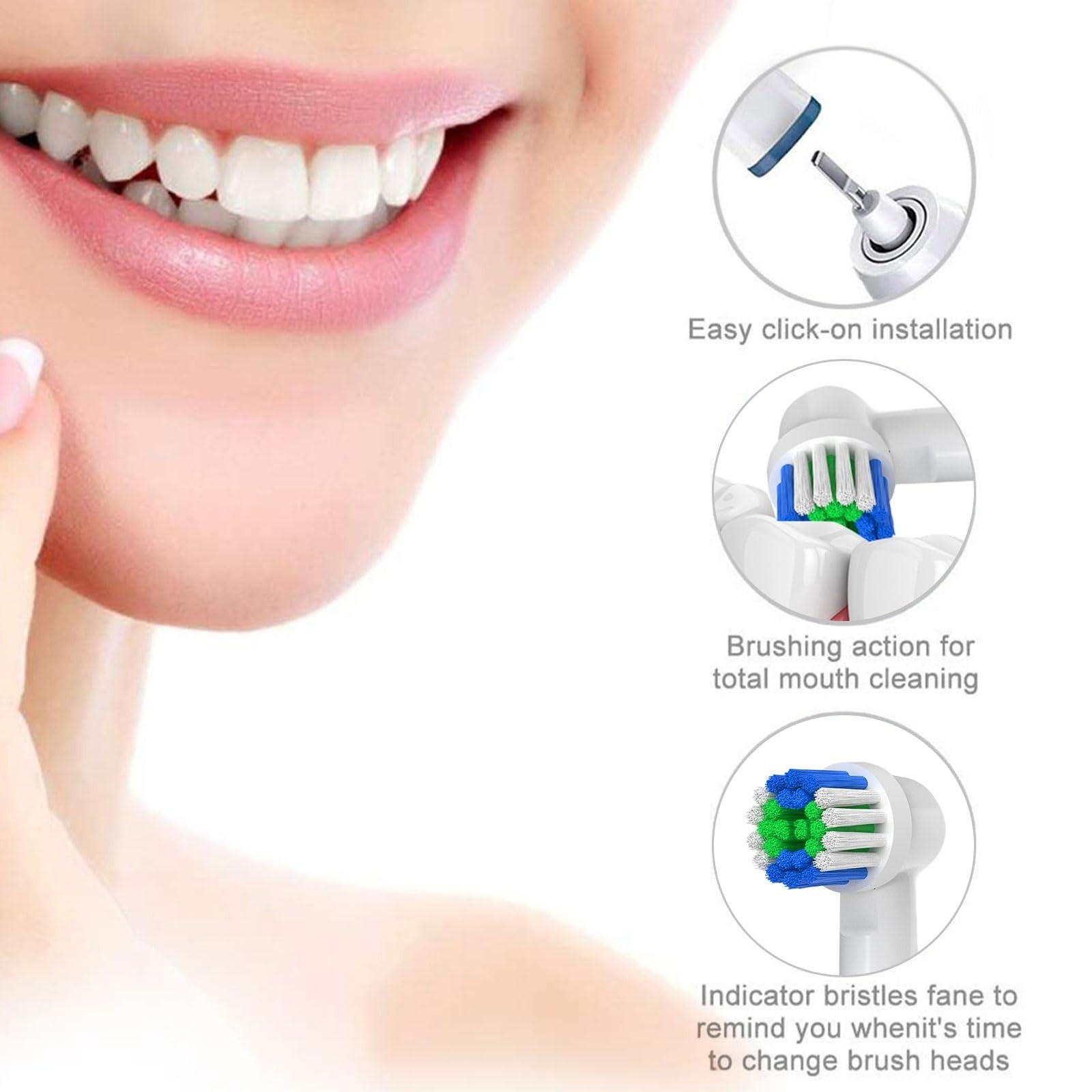 GENKENT Replacement Toothbrush Heads for Oral-B, 20 Pack