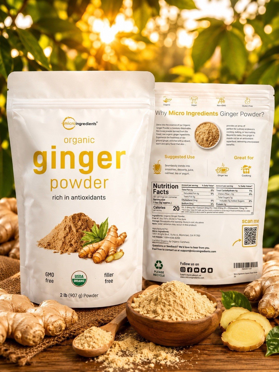 2lb Organic Ginger Powder | Spice Source