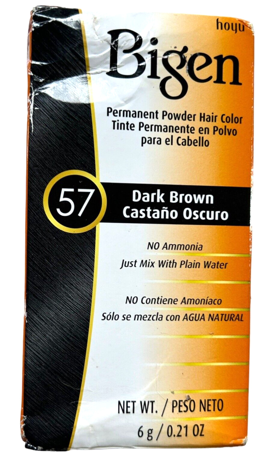 Permanent Powder Hair Color – #57 Dark Brown – 6g – Mix with Water