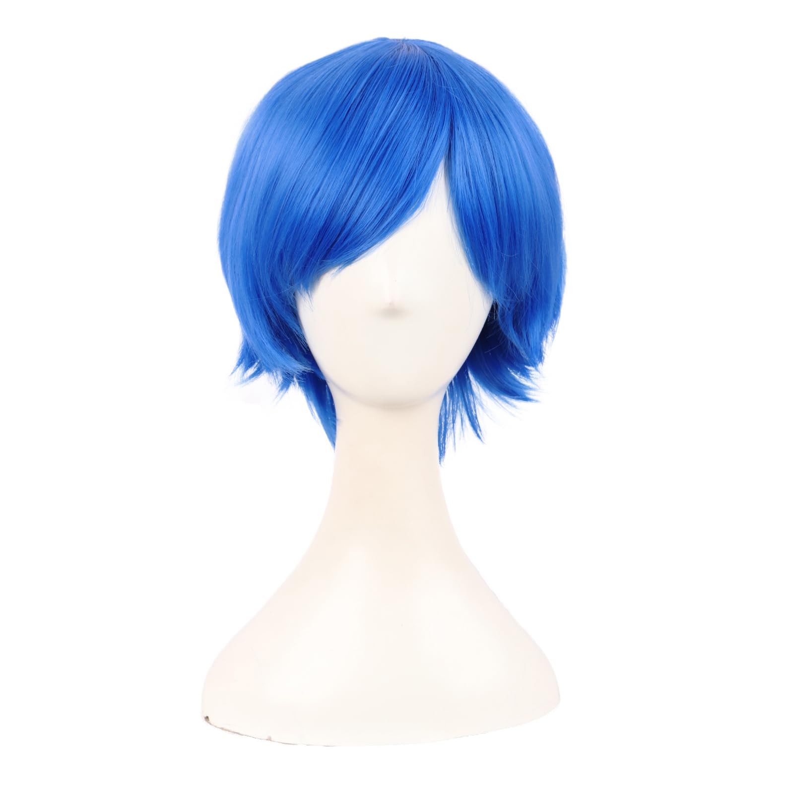12 Inch/30 cm Men Women Short Straight Side Bangs Cosplay Costume Wig (Bright…
