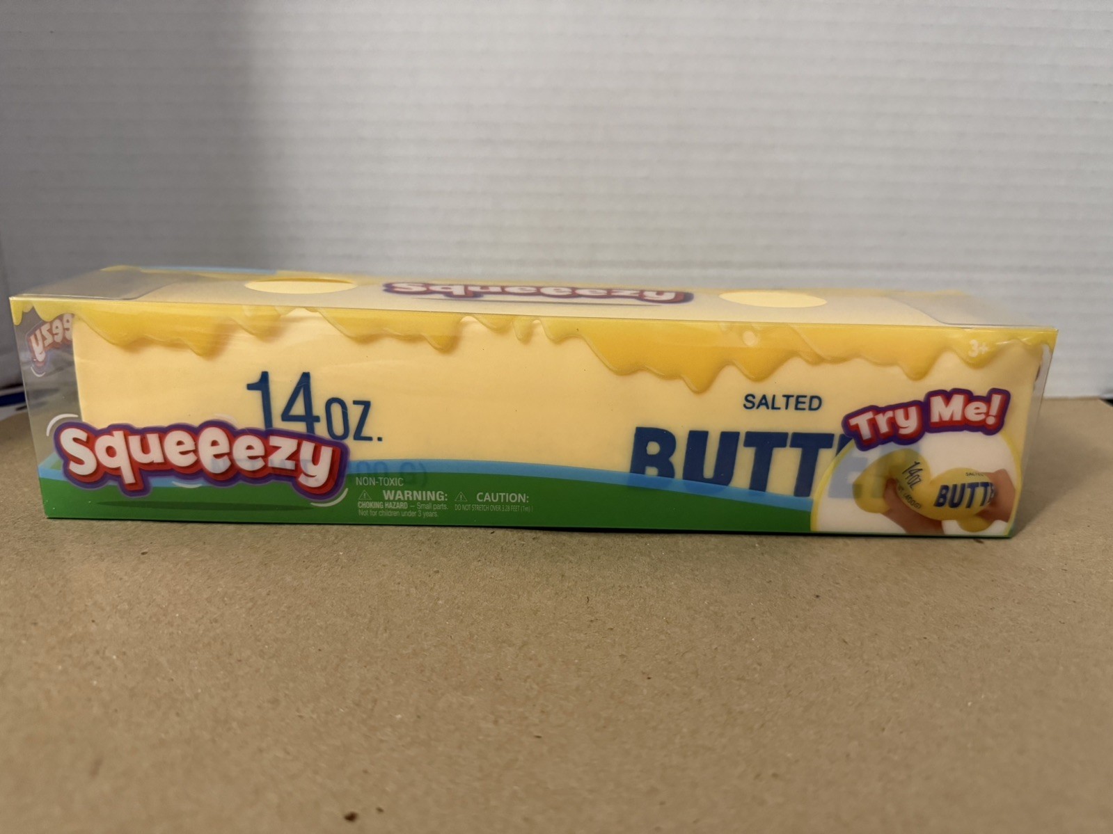 Jumbo SQUEEZY BUTTER Squishy by Sunny Days, In Plastic Case Viral Squeeze Toy