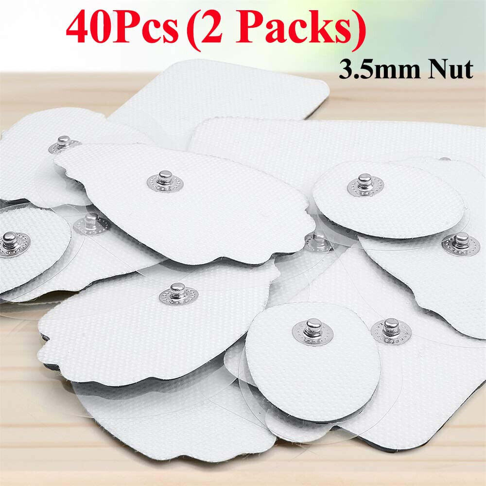 40PCS Snap On Replacement Pads For Pulse Massager & Electrode Tens Unit US
