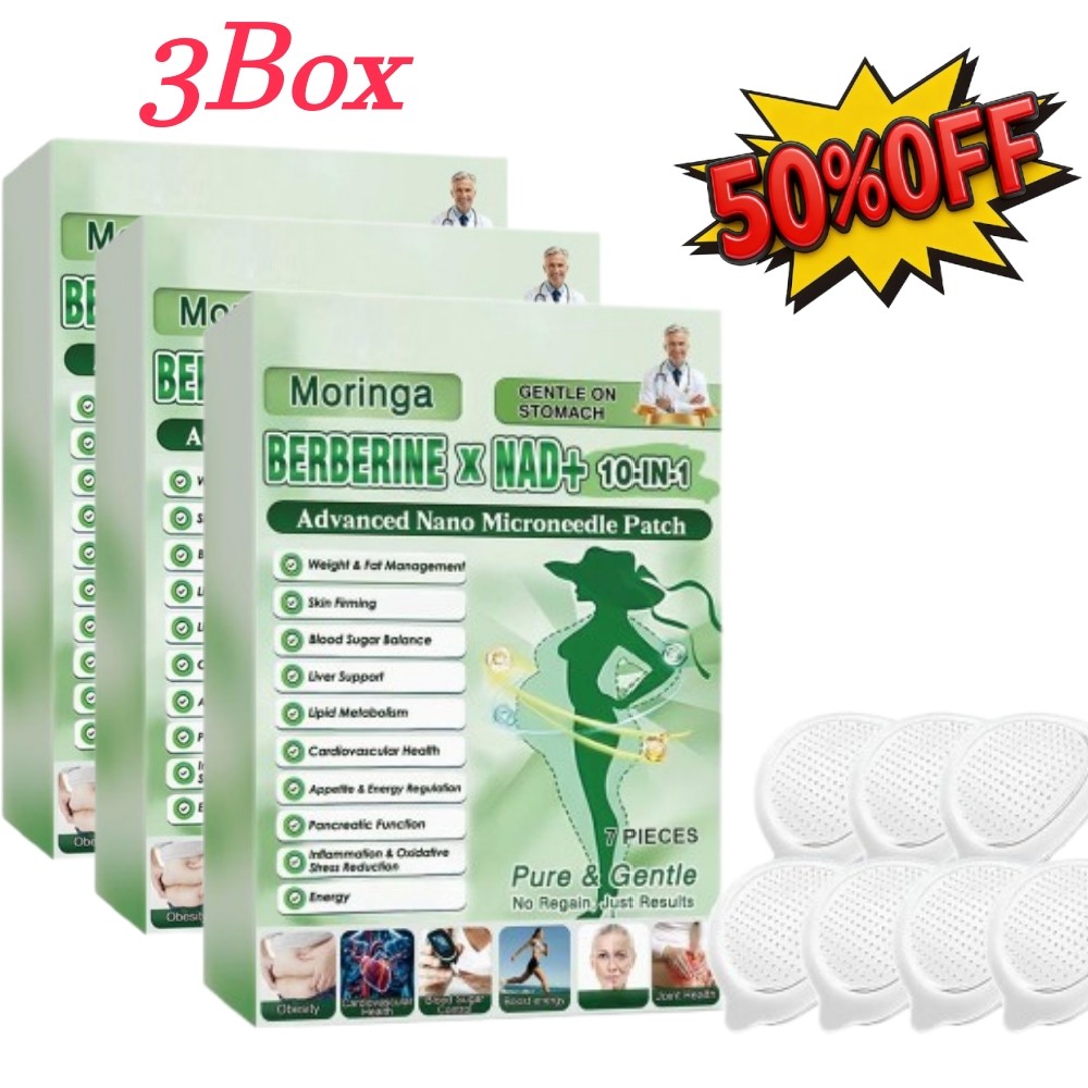 3PACK Moringa Berberine 10-in-1 Premium Nano Microneedle Patches 7Pcs/Box Lates