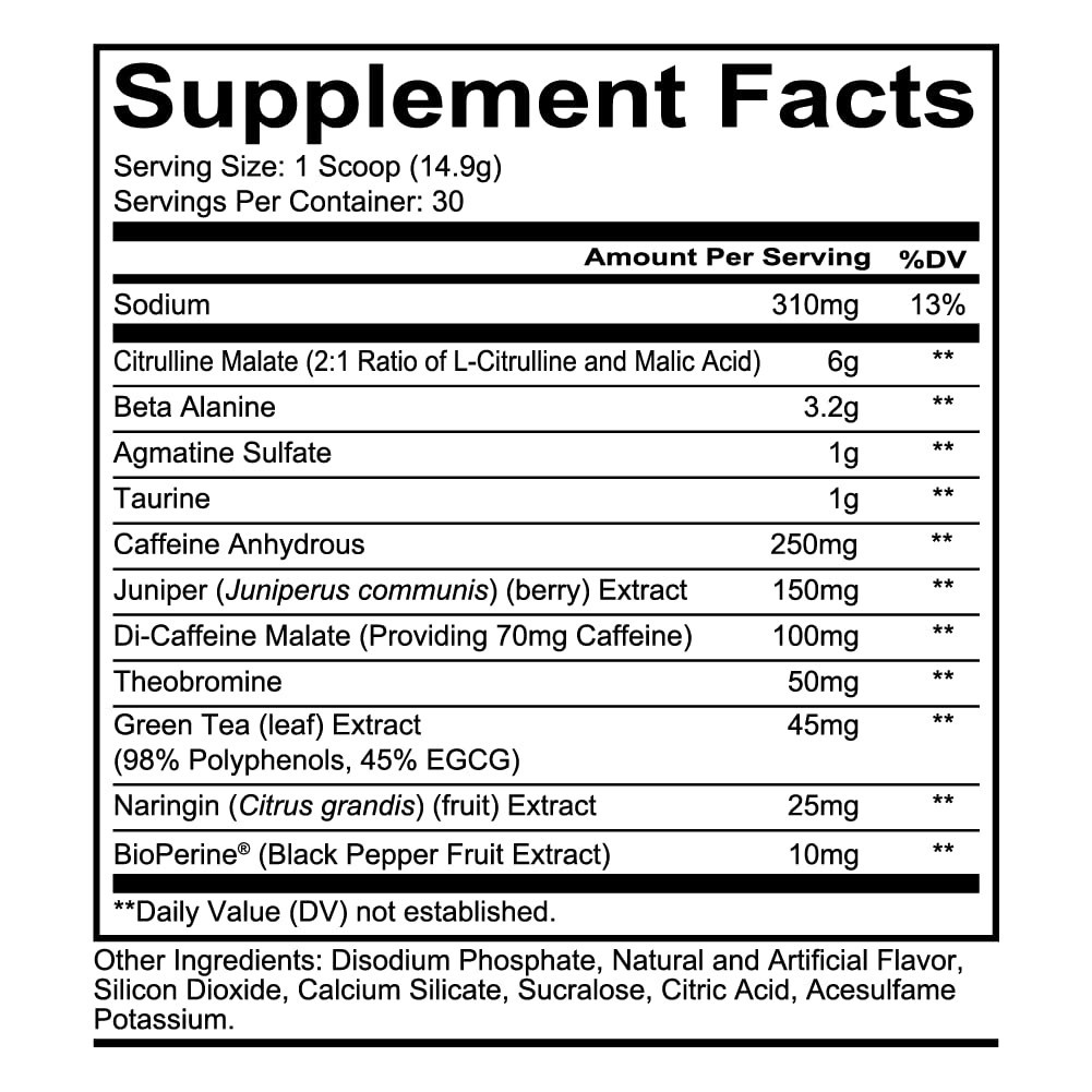 Total War Pre Workout Powder – 320mg Caffeine, Amino Acids for Energy & Enduranc