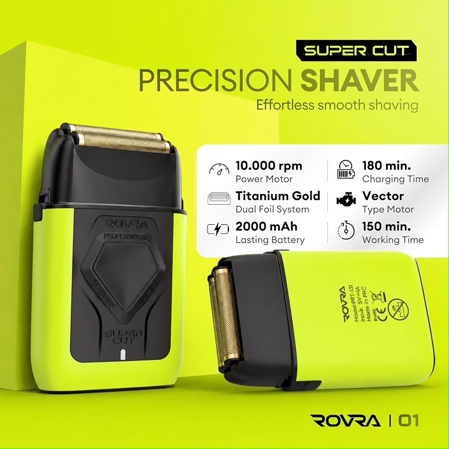 ROVRA 01 Dual Foil Shaver 2-Head Cordless Rechargeable USB Green/Black