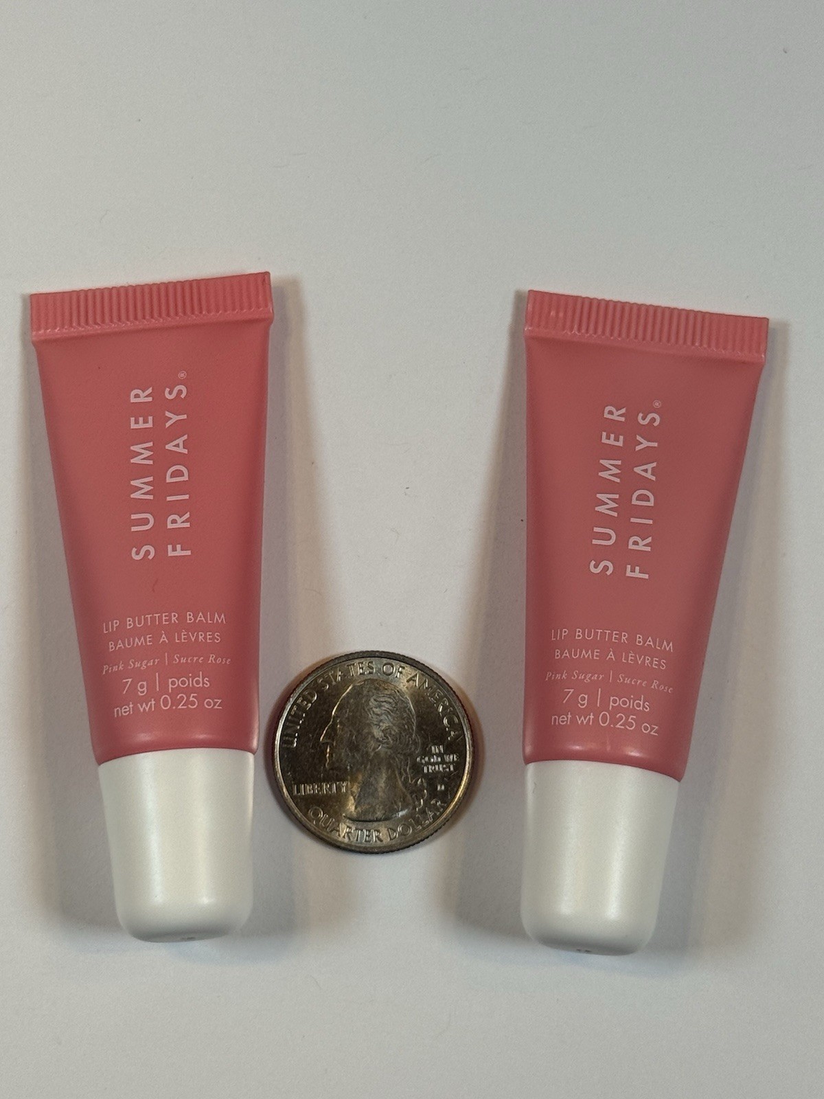 Summer Fridays, 2Pack bundle, Lip Butter Balm in PINK SUGAR, 7g/0.25oz, NWoB