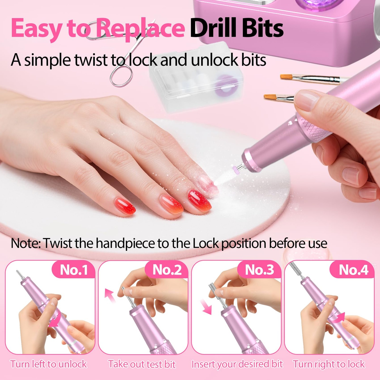 Professional Electric Nail Drill E-File Machine – 45,000 RPM Corded Nail Dril…