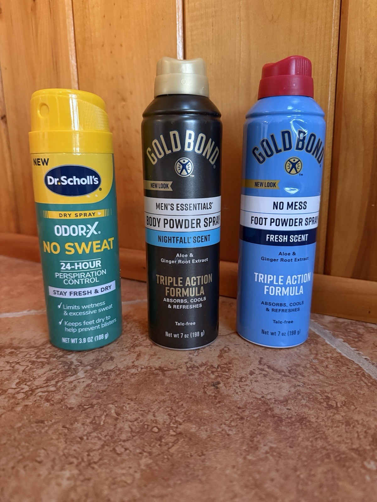 NEW Gold Bond & Dr. Scholl’s Powder Spray Bundle Lot of 3 Body & Foot Care