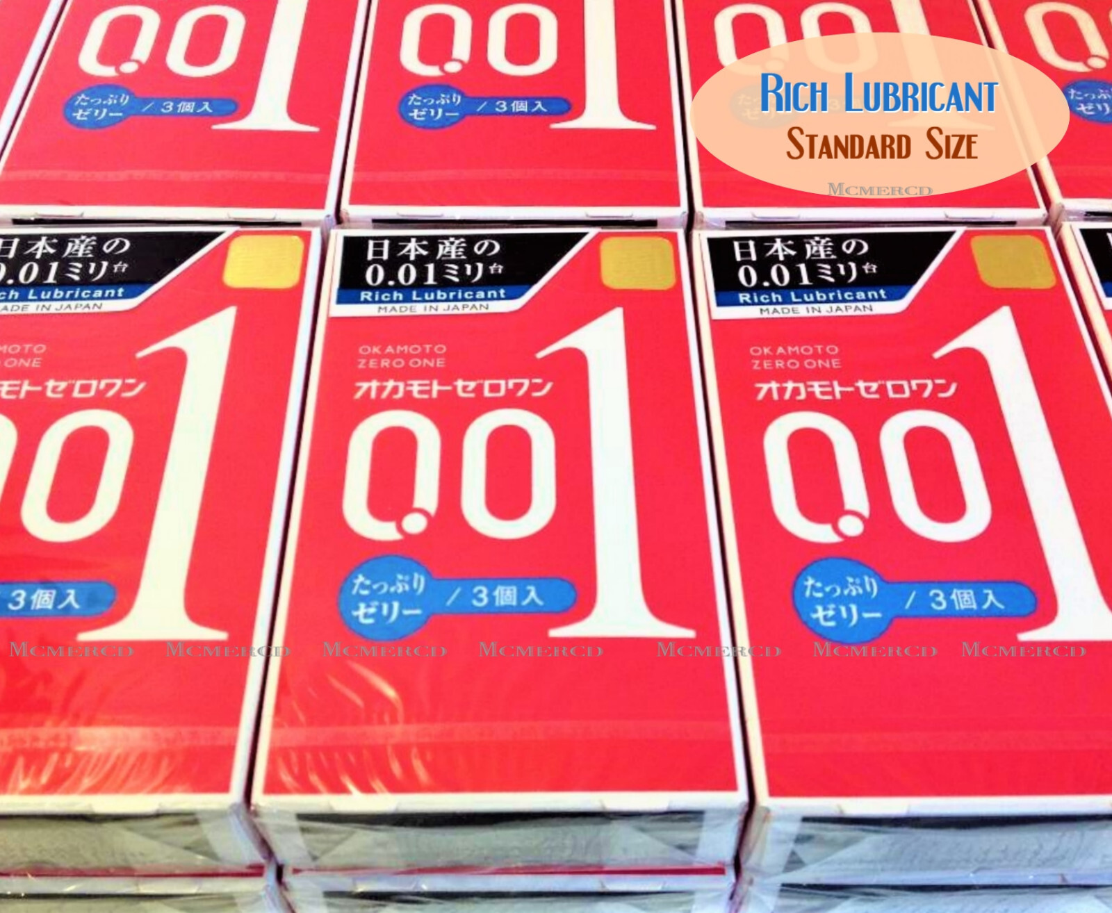 OKAMOTO 001 Rich Lubricant (Standard Size) Condom [EXP DATE: 2028.12] US Seller