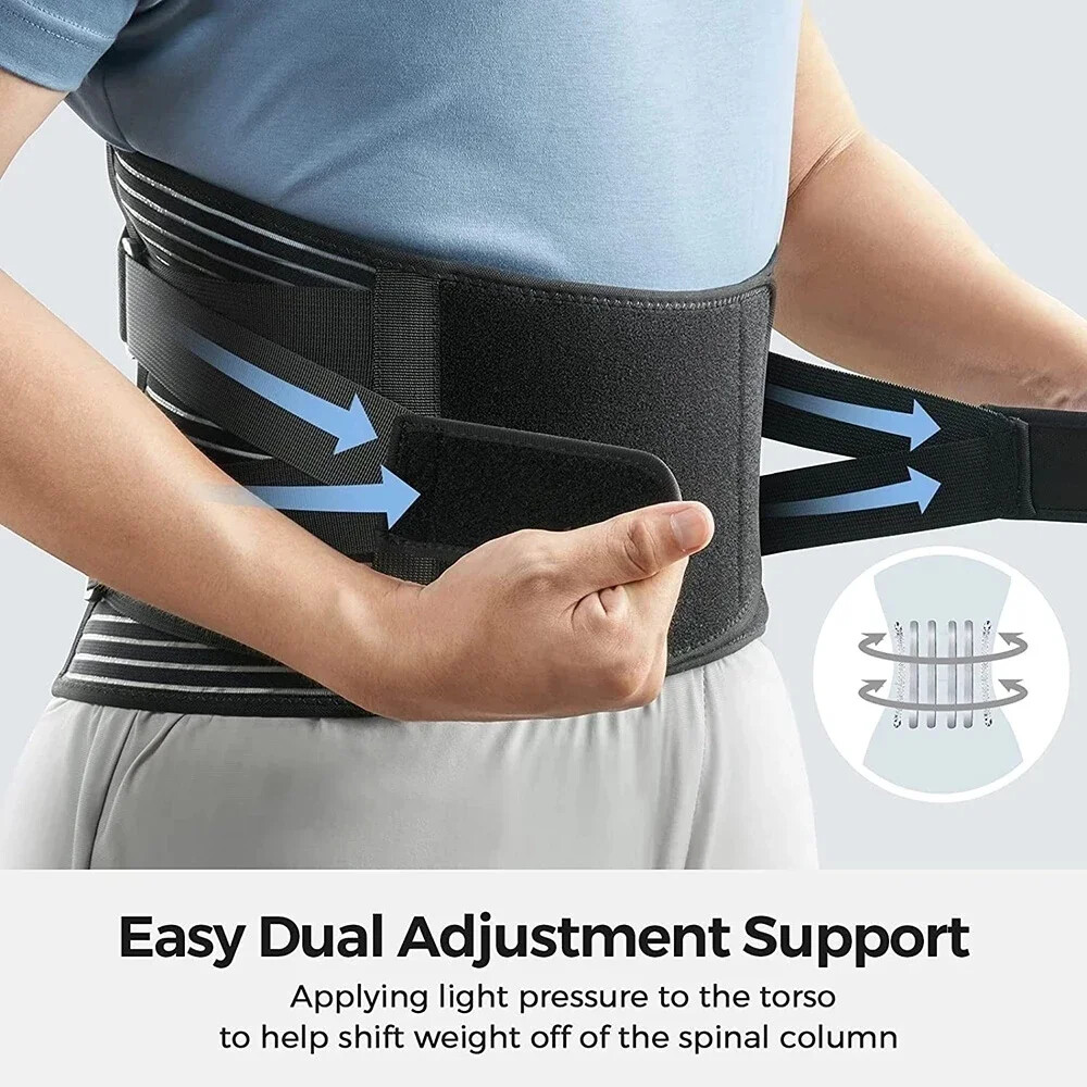 Adjustable Lower Back Brace Lumbar Support Waist Belt For Men Women Pain Relief