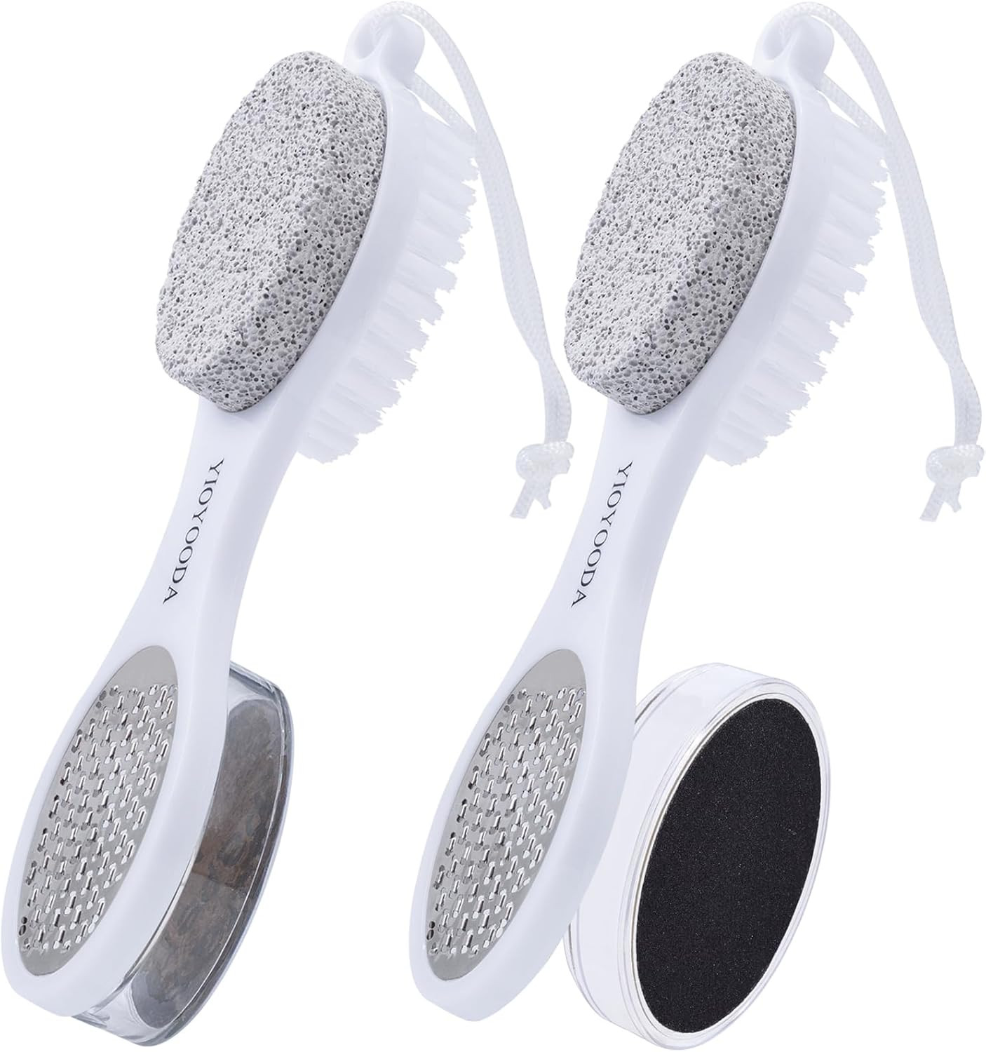 Foot Scrubber Brush with Pumice Stone for Feet 5-In-1, 2Pcs Foot File Callus Rem