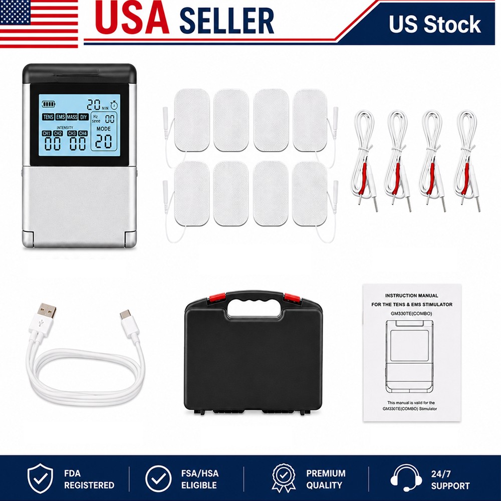 TENS 7000 EMS Muscle Stimulator Pulse Massager for Pain Relief Therapy Machine