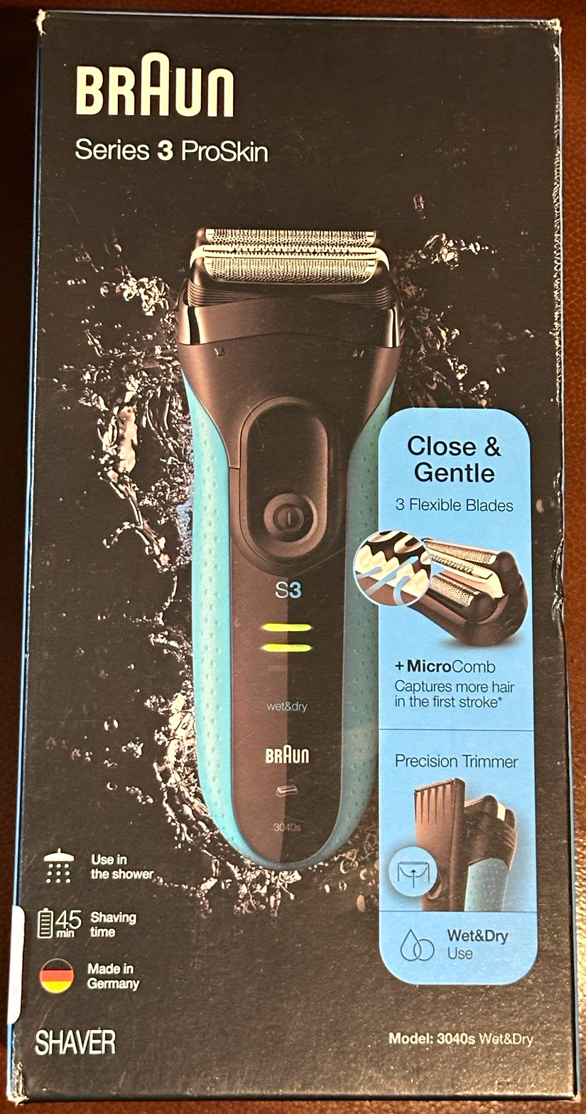 Braun Series 3 ProSkin 3040s Wet/Dry Men’s Foil Shaver w/ Precision Trimmer