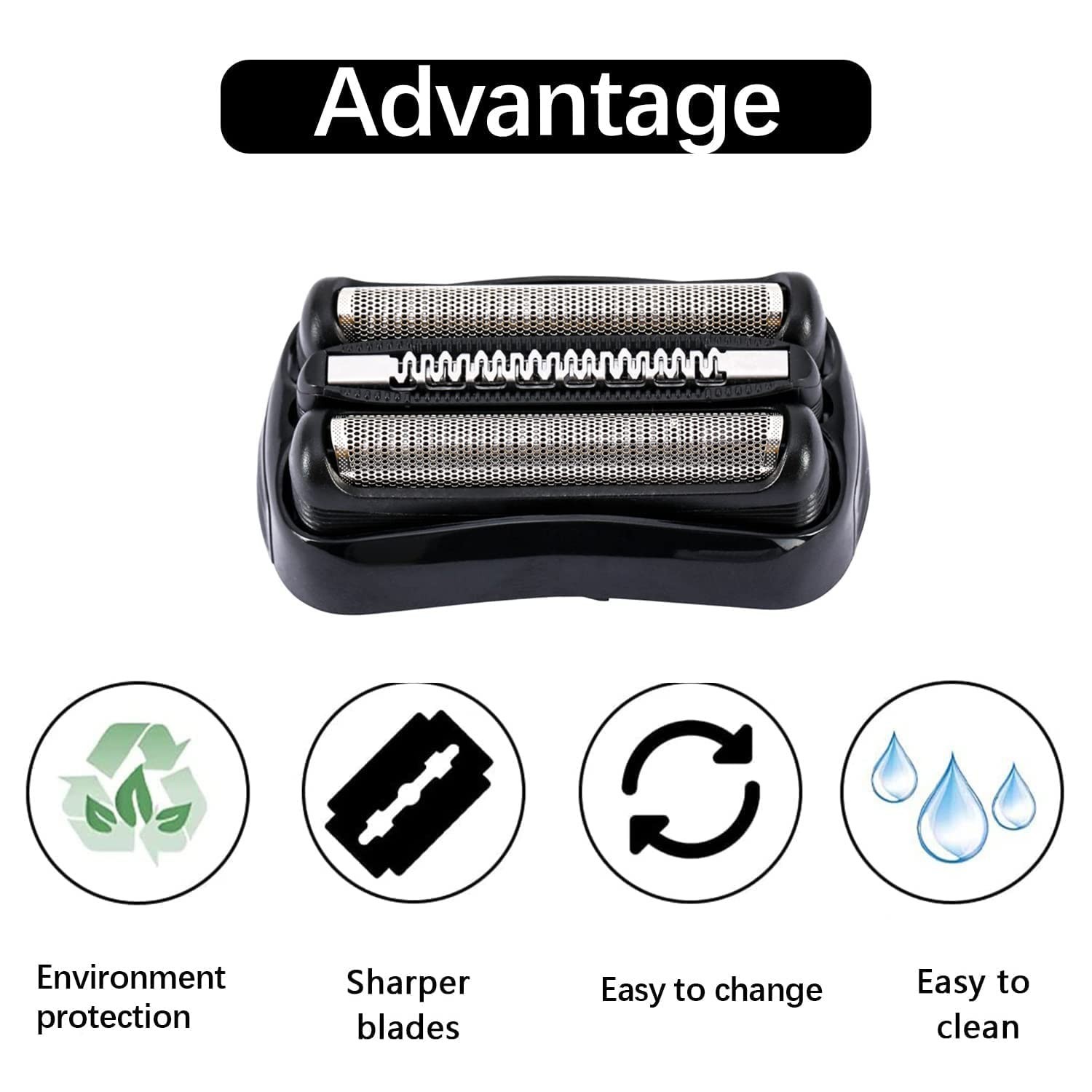 21B Replacement Head Compatible with Braun Series 3, 21B Wet and Dry Replacement