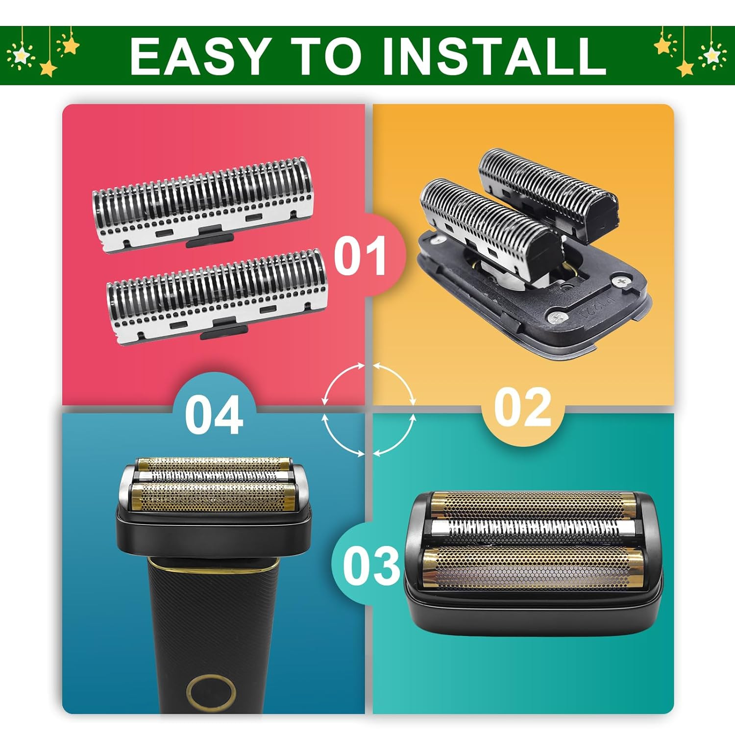 Shaver Replacement Foil and Inner Cutters Compatible with Andis 17300 Resurge El
