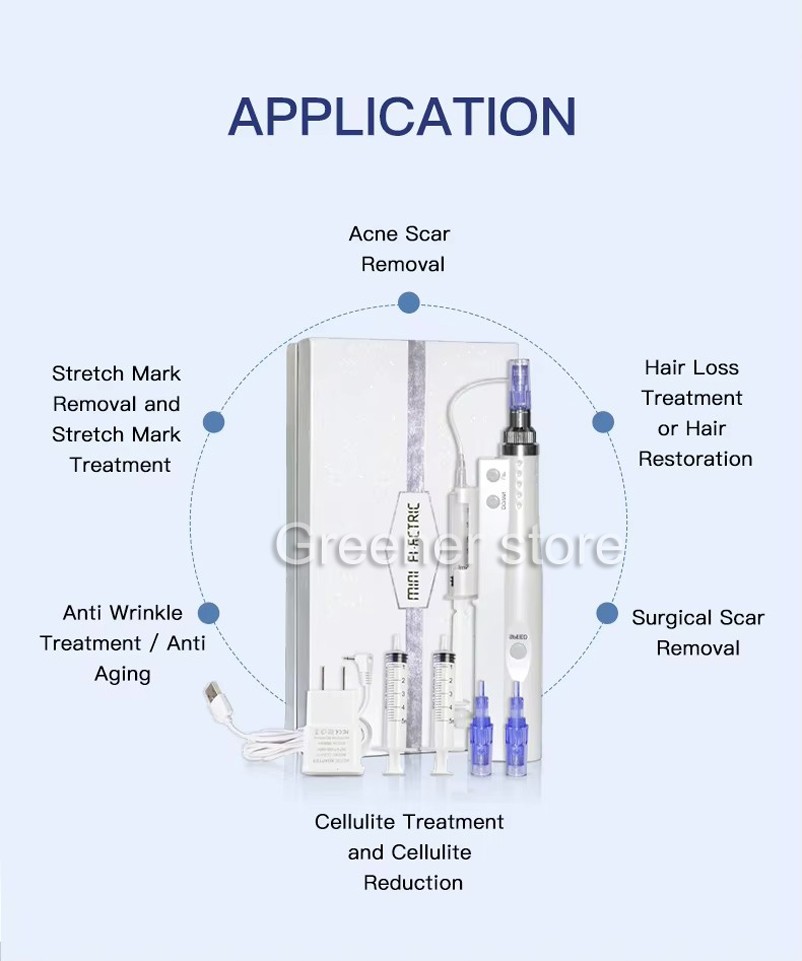 Therapy Micro Pen Sensitive Skin Care Wrinkle Remove with 10Pcs 5D Cartridge Tip