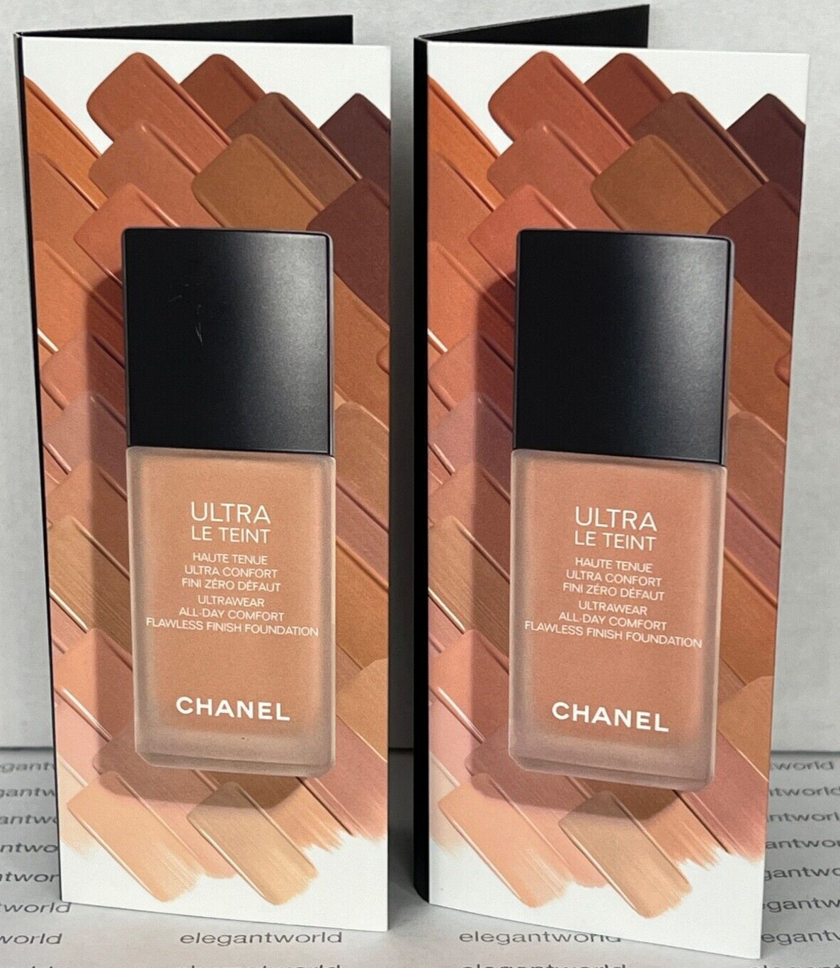 2x CHANEL ULTRA LE TEINT Flawless Finish Foundation B30, BD91, BR132, Sample