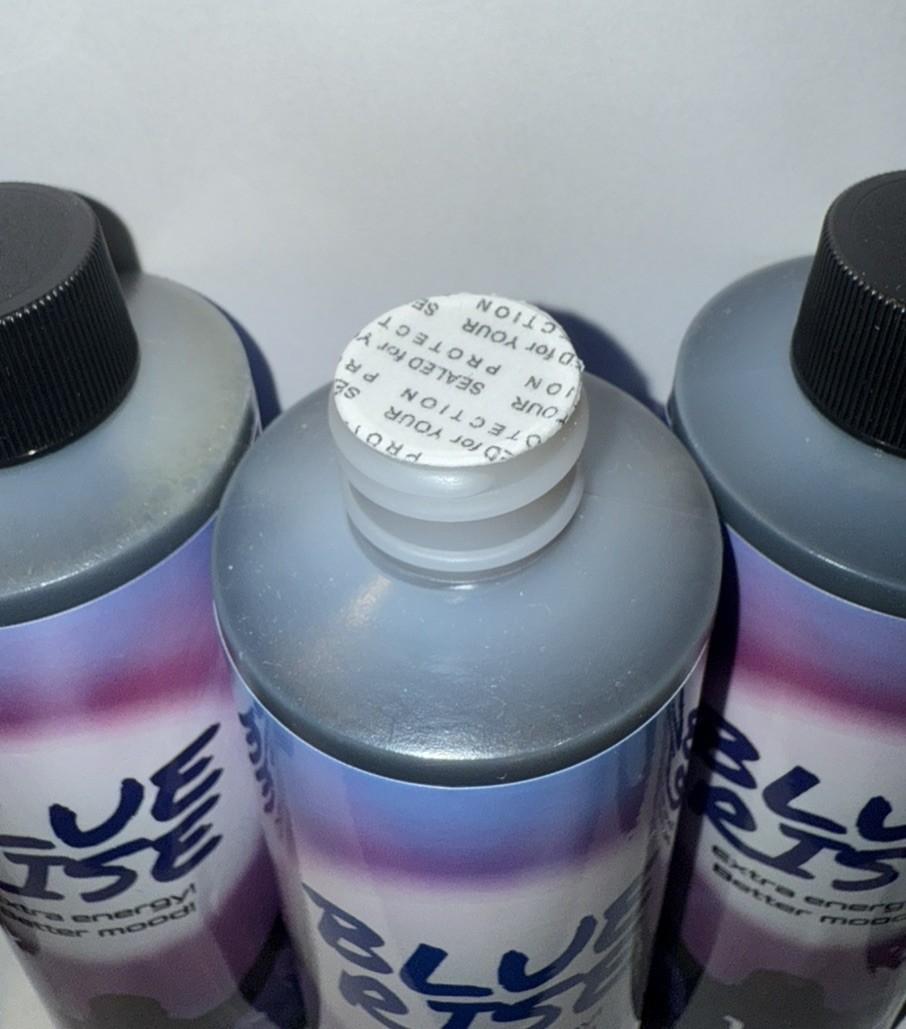Blue Rise Energy BLACK COLOR and BITTER TASTING 8oz 3 Bottles