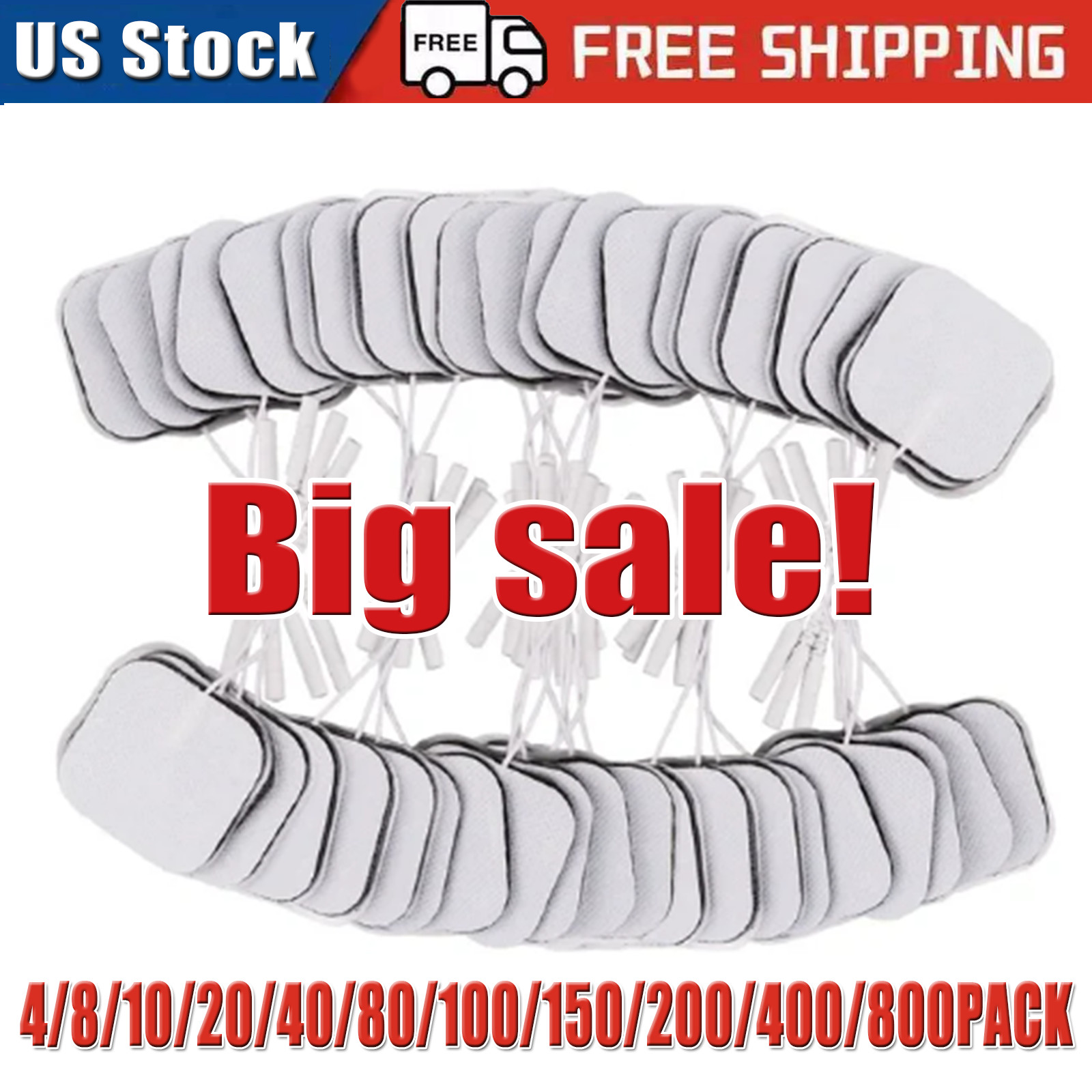 40 TENS Electrode Pads EMS Replacement Unit 7000 3000 2×2 Muscle Stimulator BULK