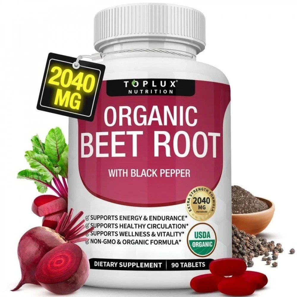 1 Sealed Organic Beet Root Energy + Antioxidant Supplement 90 Tabs NEW++