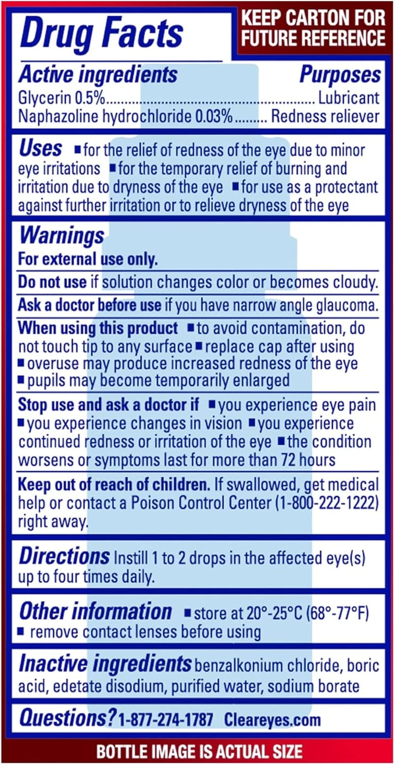 3 Pack Clear Eyes Maximum Strength Redness Relief Eye Drops 0.5 Oz Each