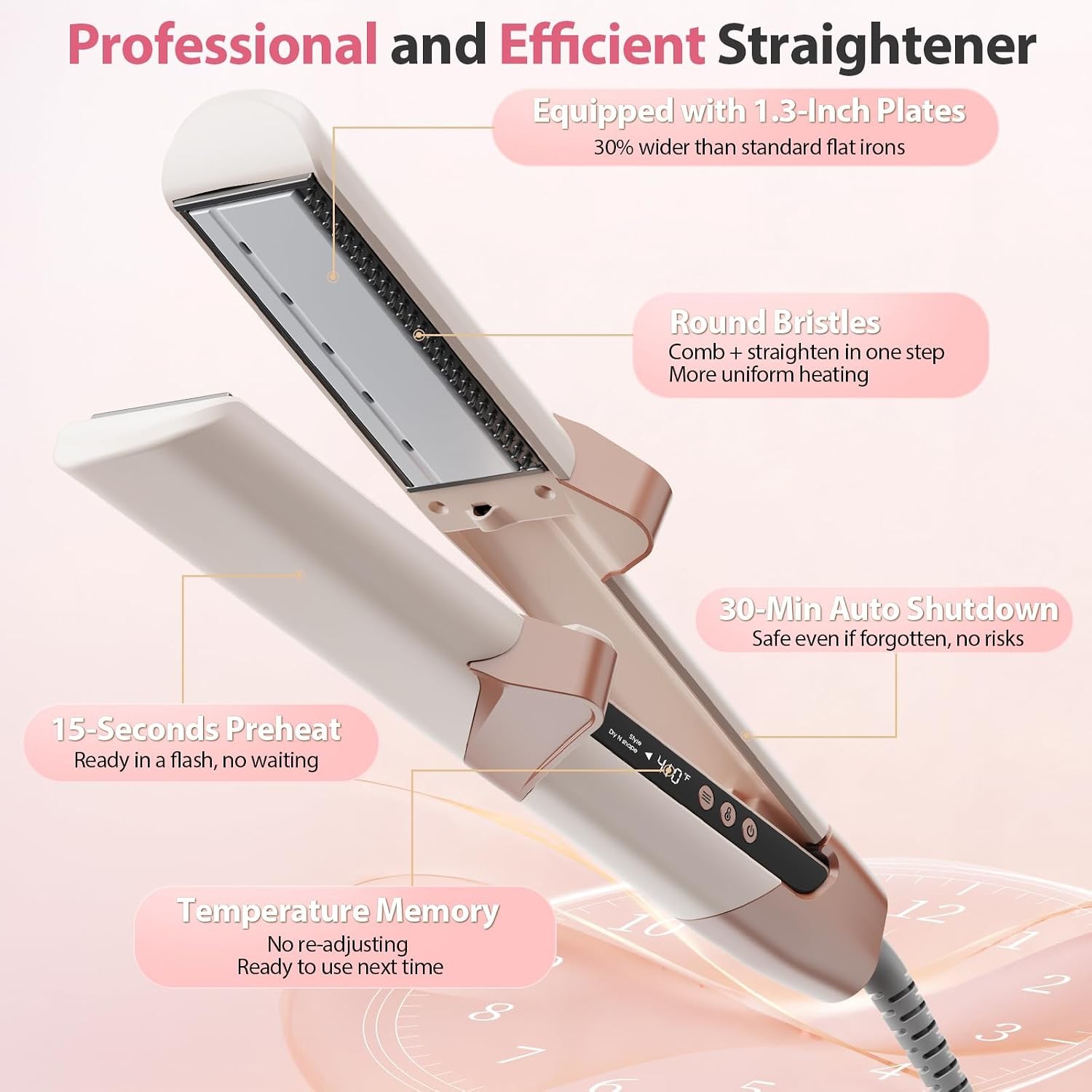 Upgraded Hair Air Straightener, Quico Dual Voltage High-Speed Airflow 2 in 1 S