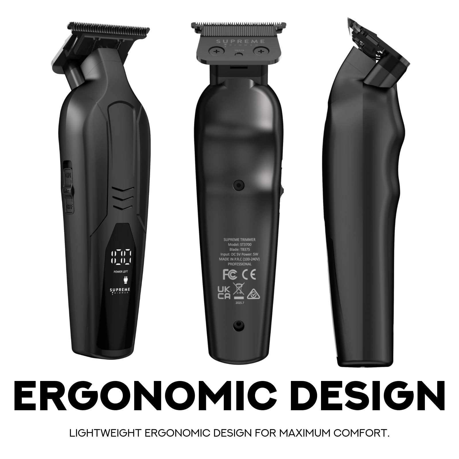 Professional Cordless Barber Trimmer – Ultra Sharp Zero Gap T-Blade, 7000 RPM, U