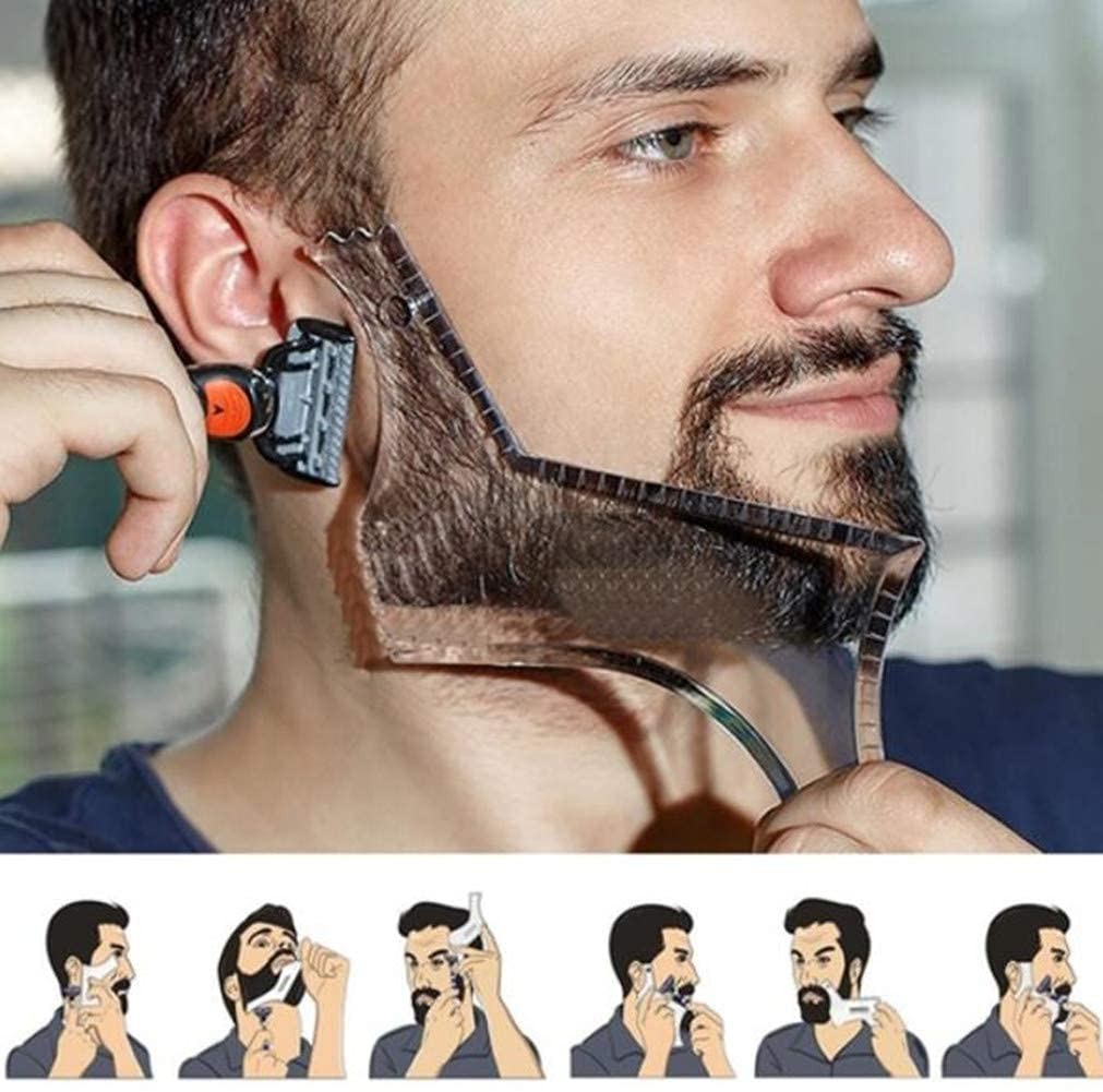 Beard Shaping & Styling Tool With Comb for Large (2 Count), Clear-1pcs