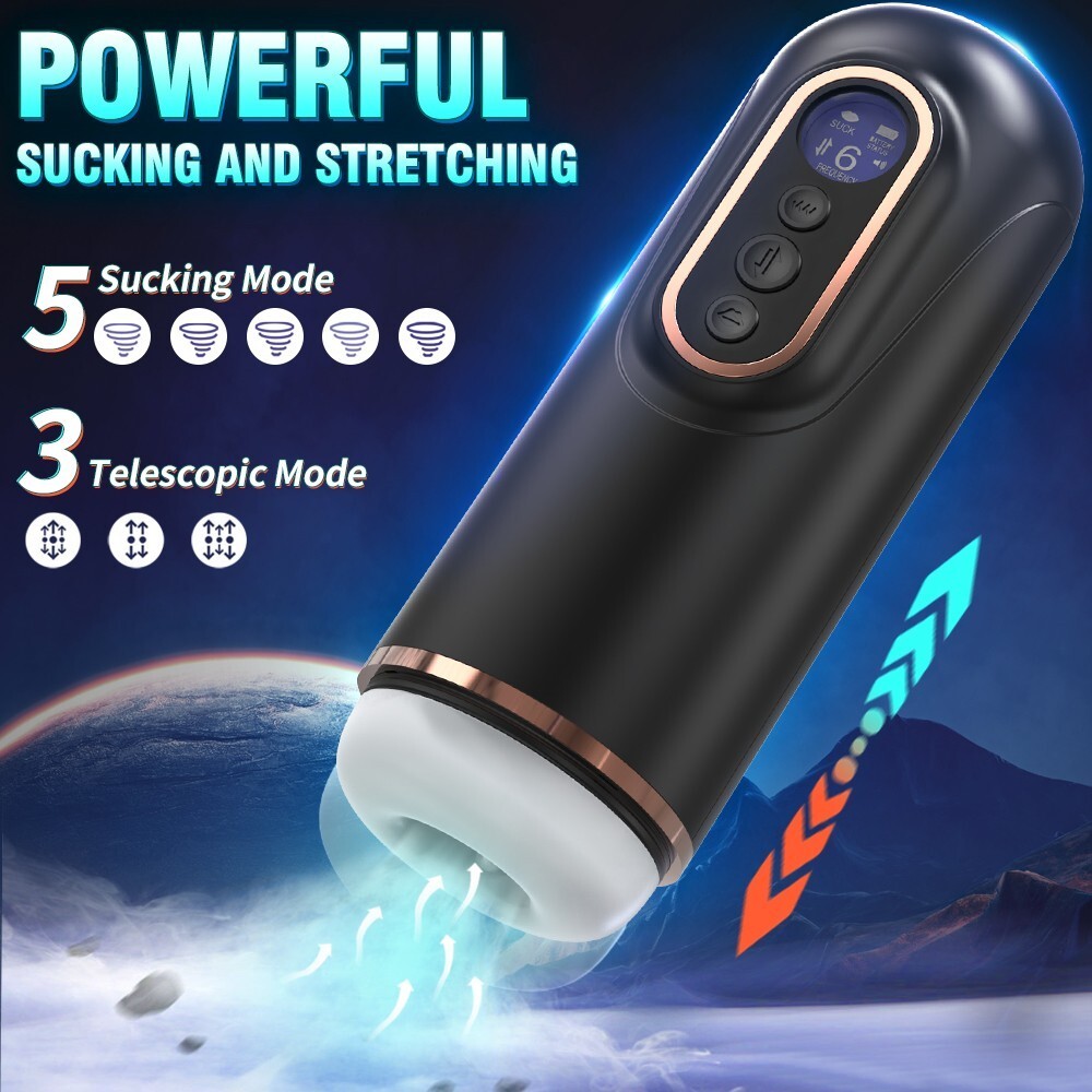 Male Masturbaters Automatic HandsFree Telescopic Sucking Cup Stroker Men Sex Toy