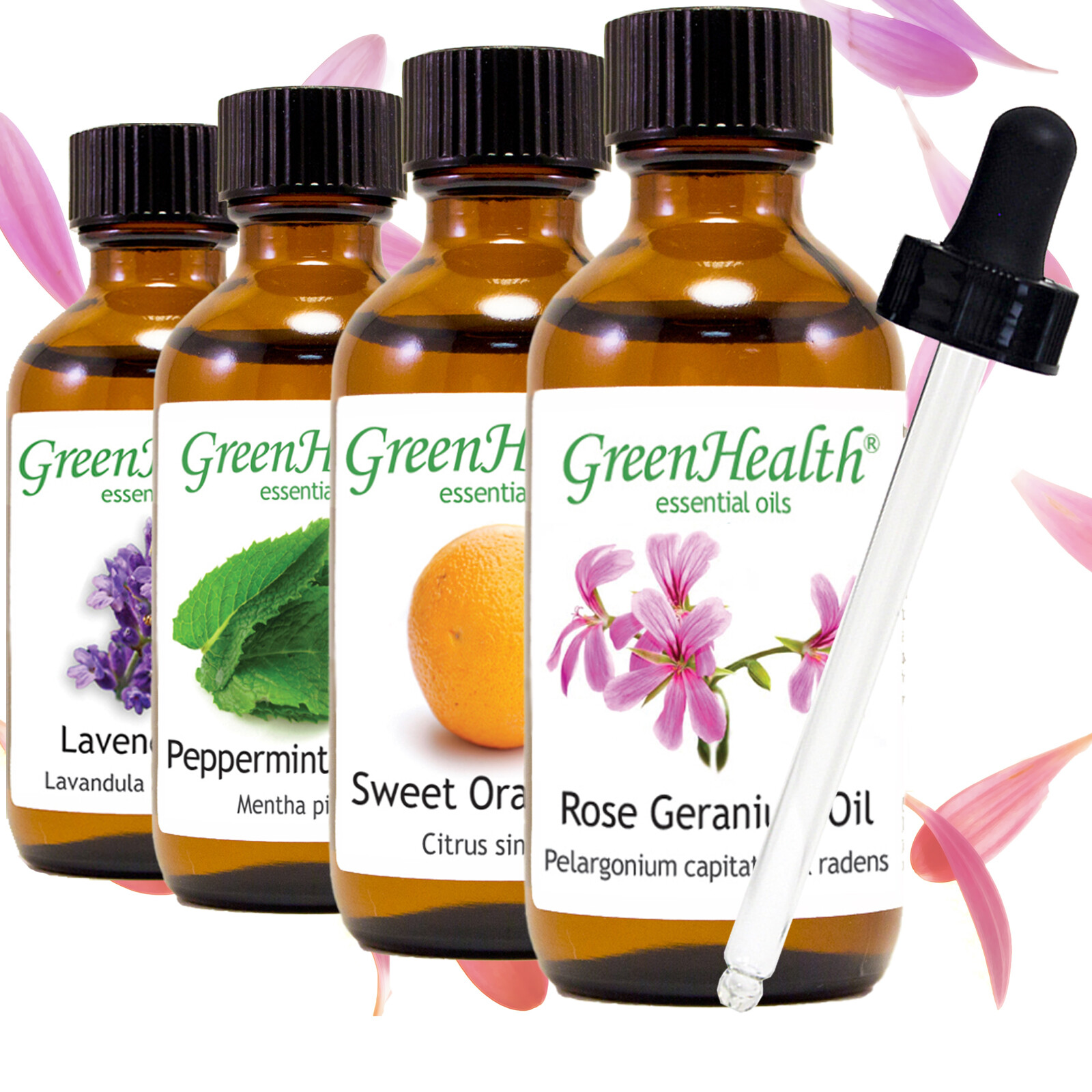 GreenHealth Most Popular 2 fl oz Essential Oils with Glass Dropper – 10+ Options