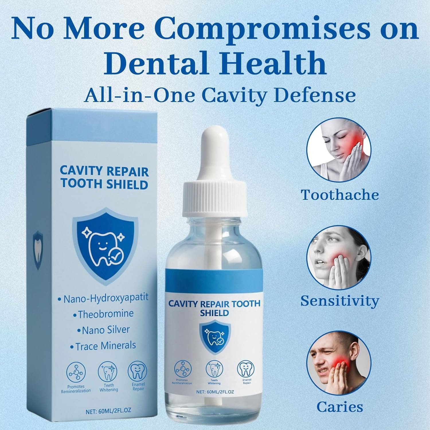 Cavity Healing Tooth Shield Liquid,Repair Cavities & Restore Tooth Enamel 2FL.OZ