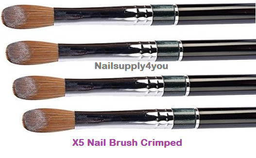 SUPER Kolinsky X5 Acrylic Nail Brush for Powder Manicure (CRIMPED) – Choose Size